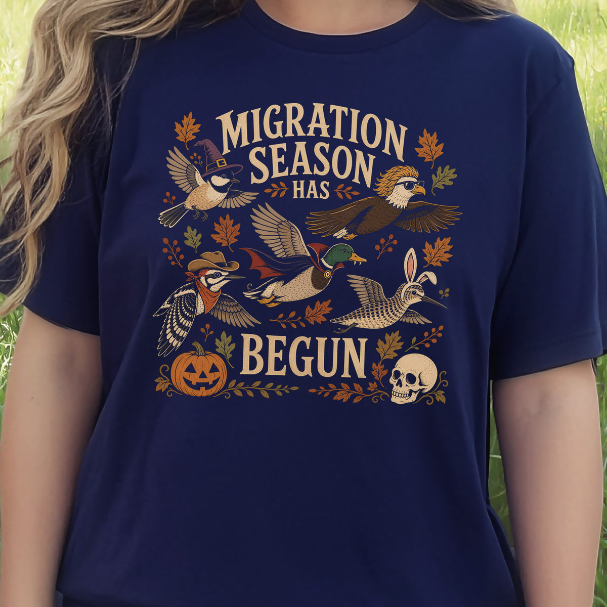 Migration Season Has Begun Halloween Bird Nerd Birdwatching T-Shirt