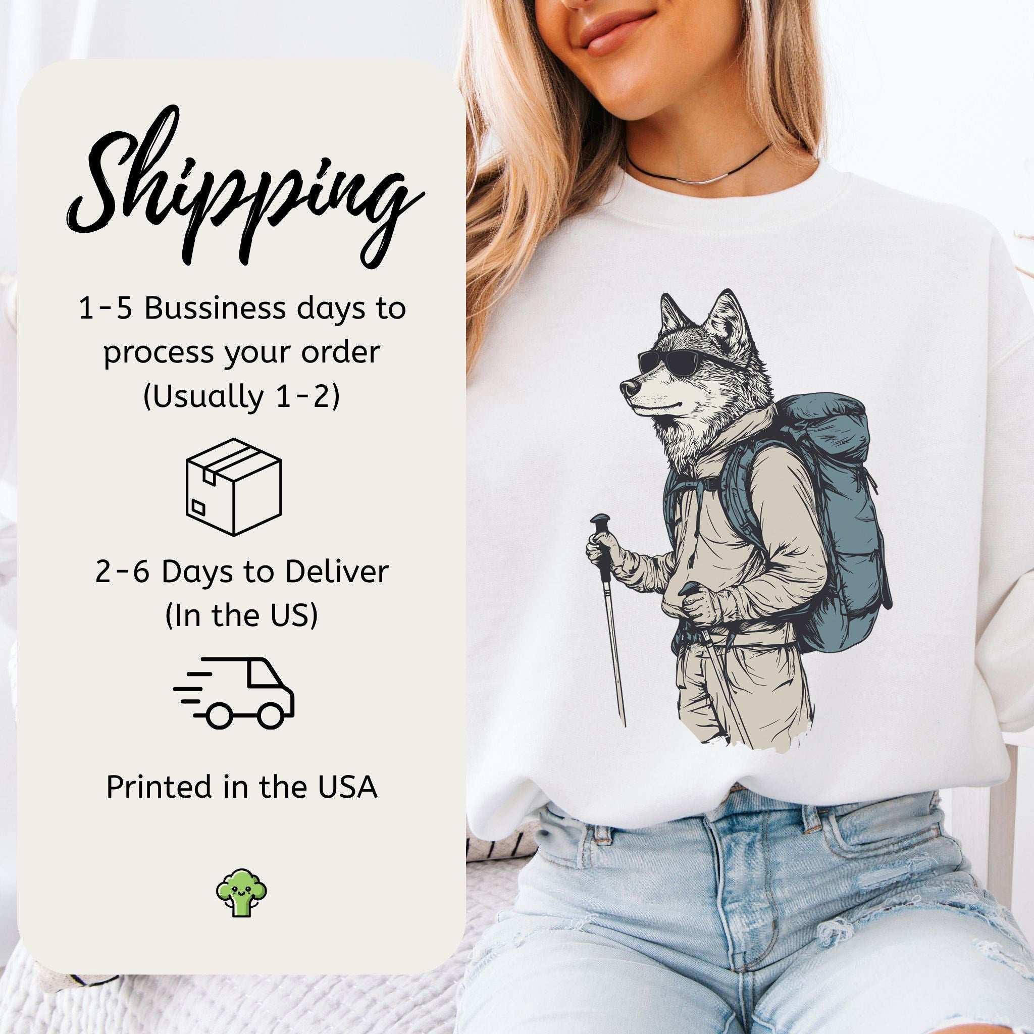 Hiking Wolf Sweatshirt – Funny Outdoor Gift for Trail Lovers & Wild Souls