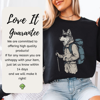 Hiking Wolf Sweatshirt – Funny Outdoor Gift for Trail Lovers & Wild Souls