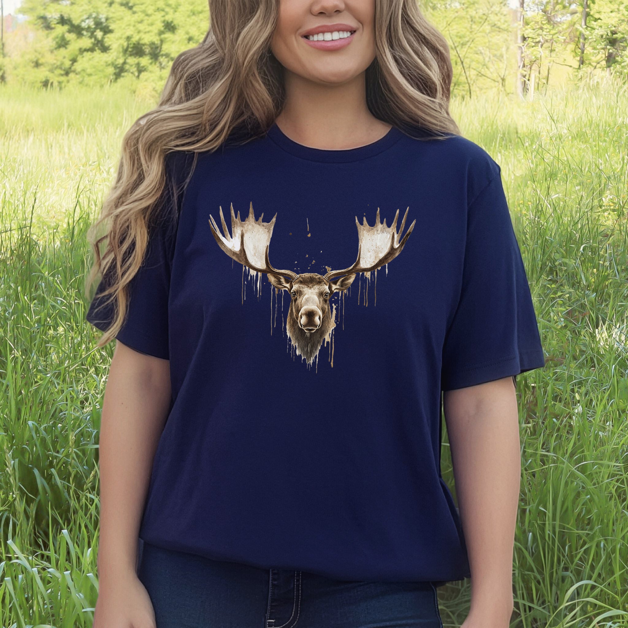 Watercolor Moose T-Shirt – Majestic Wildlife Nature Tee