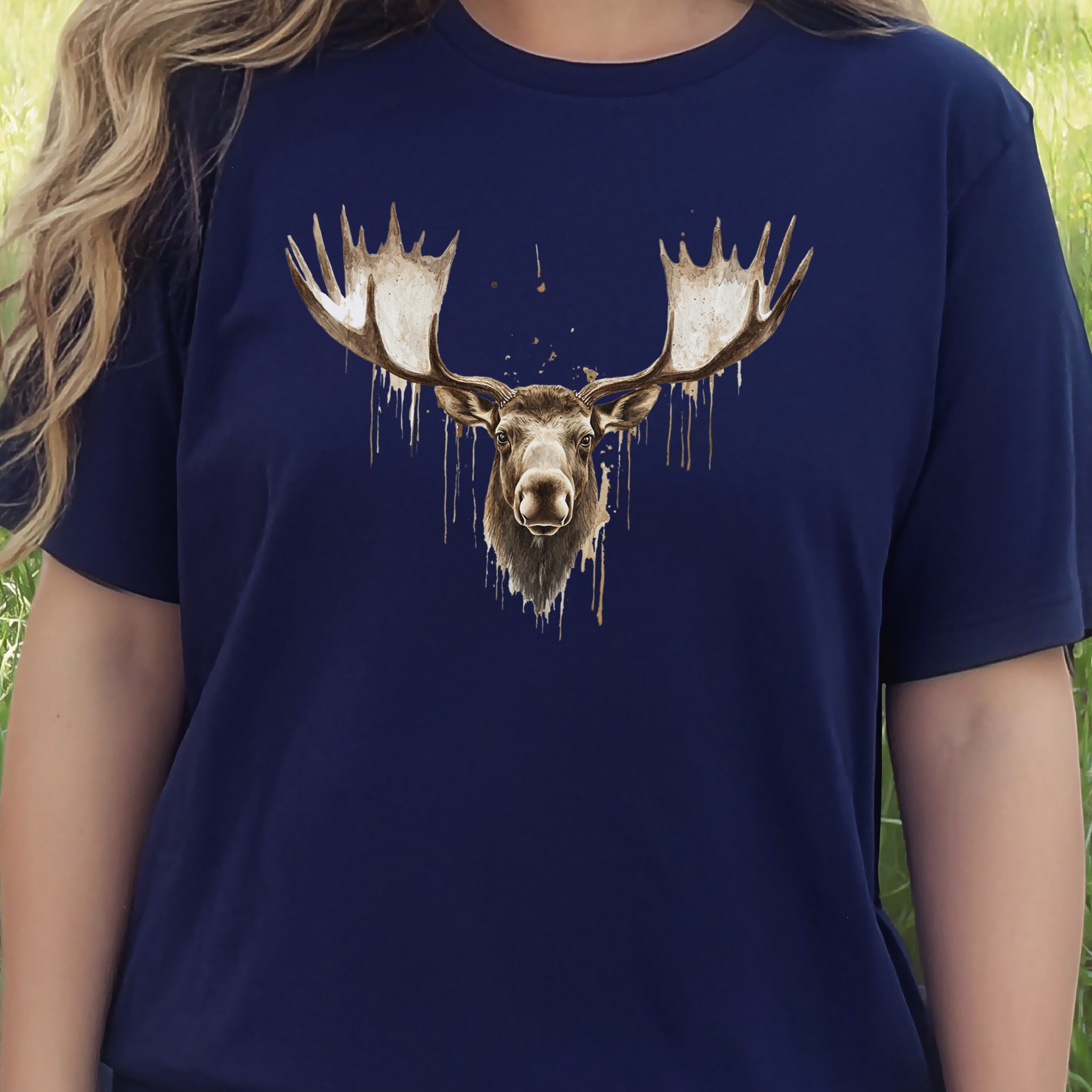 Watercolor Moose T-Shirt – Majestic Wildlife Nature Tee