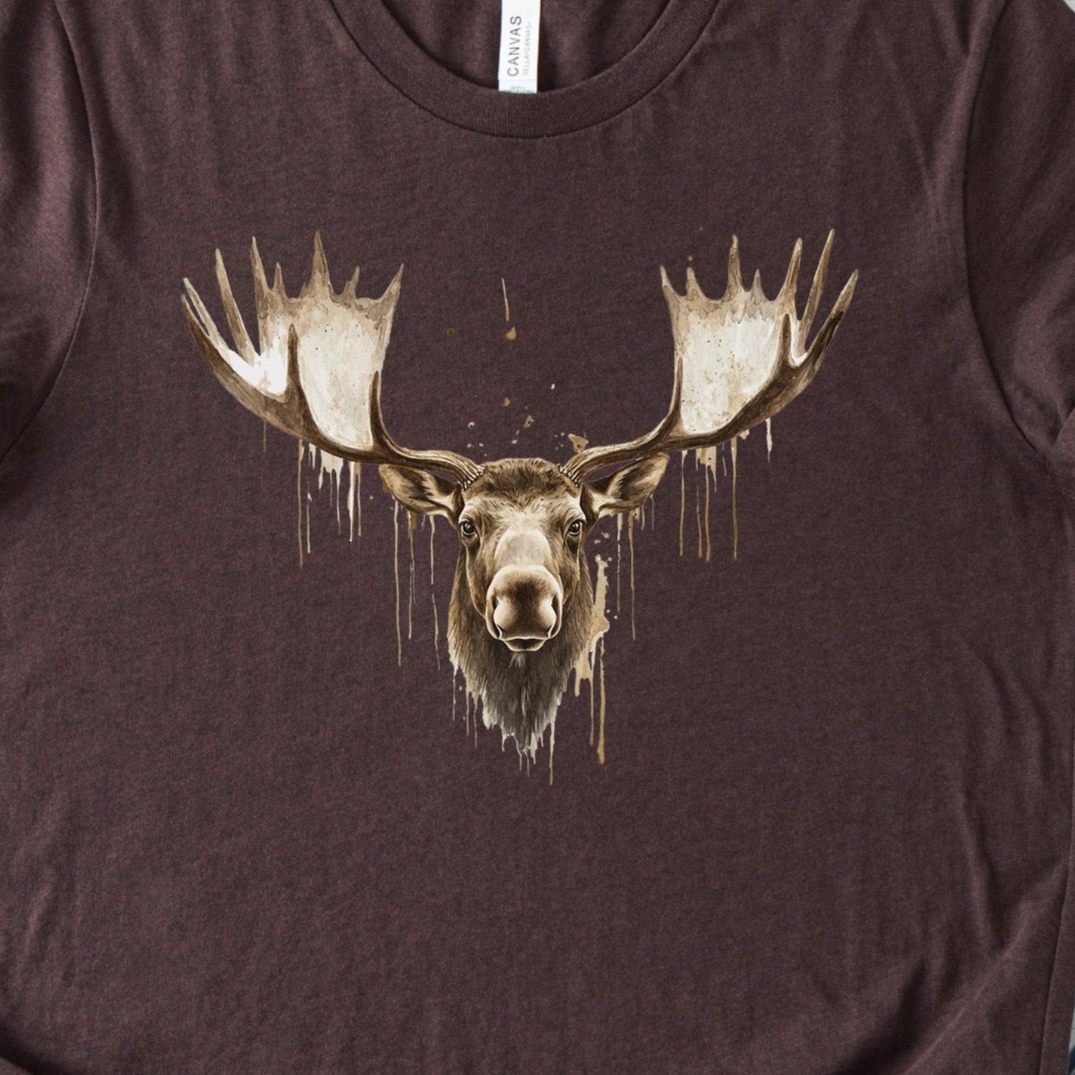 Watercolor Moose T-Shirt – Majestic Wildlife Nature Tee