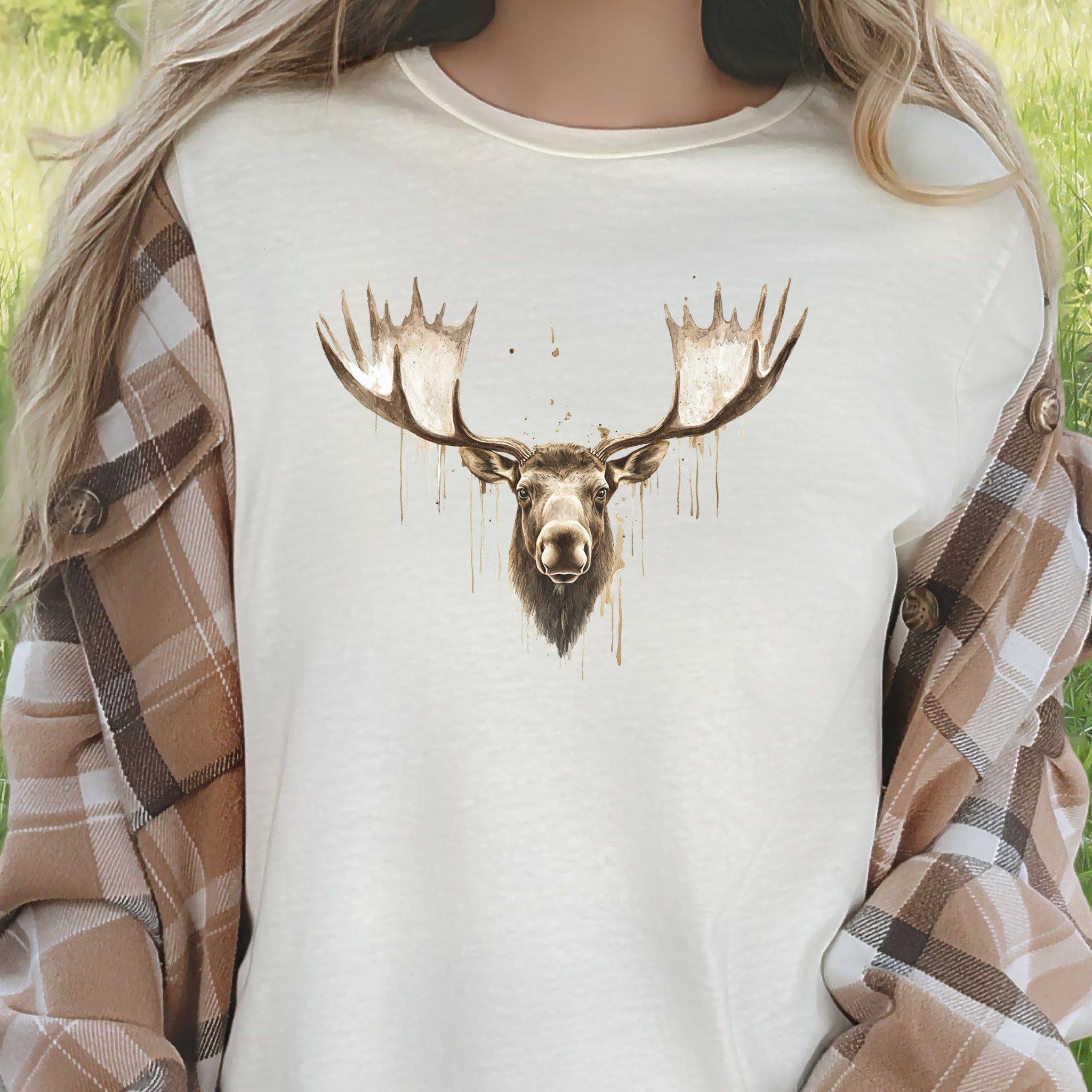 Watercolor Moose T-Shirt – Majestic Wildlife Nature Tee
