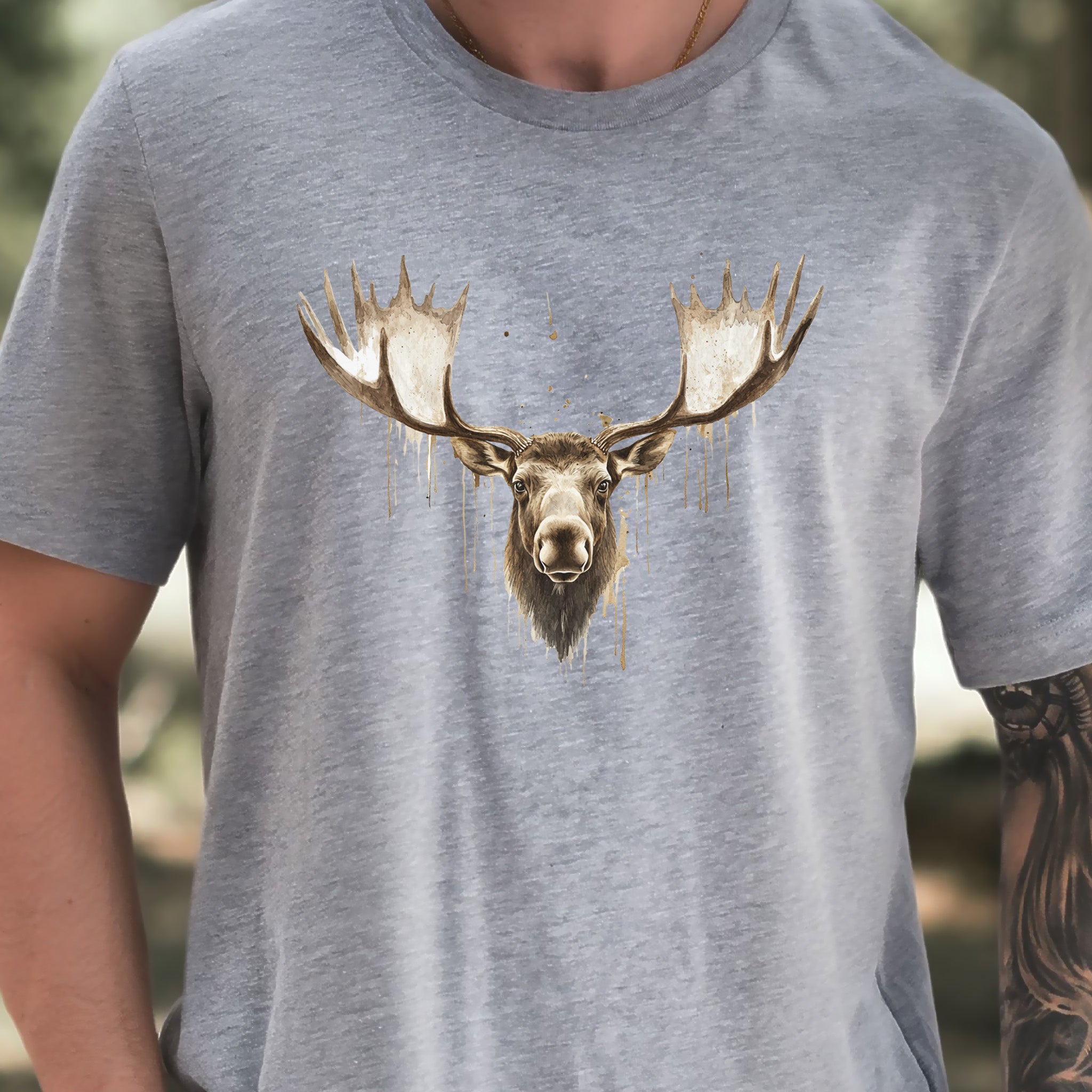 Watercolor Moose T-Shirt – Majestic Wildlife Nature Tee