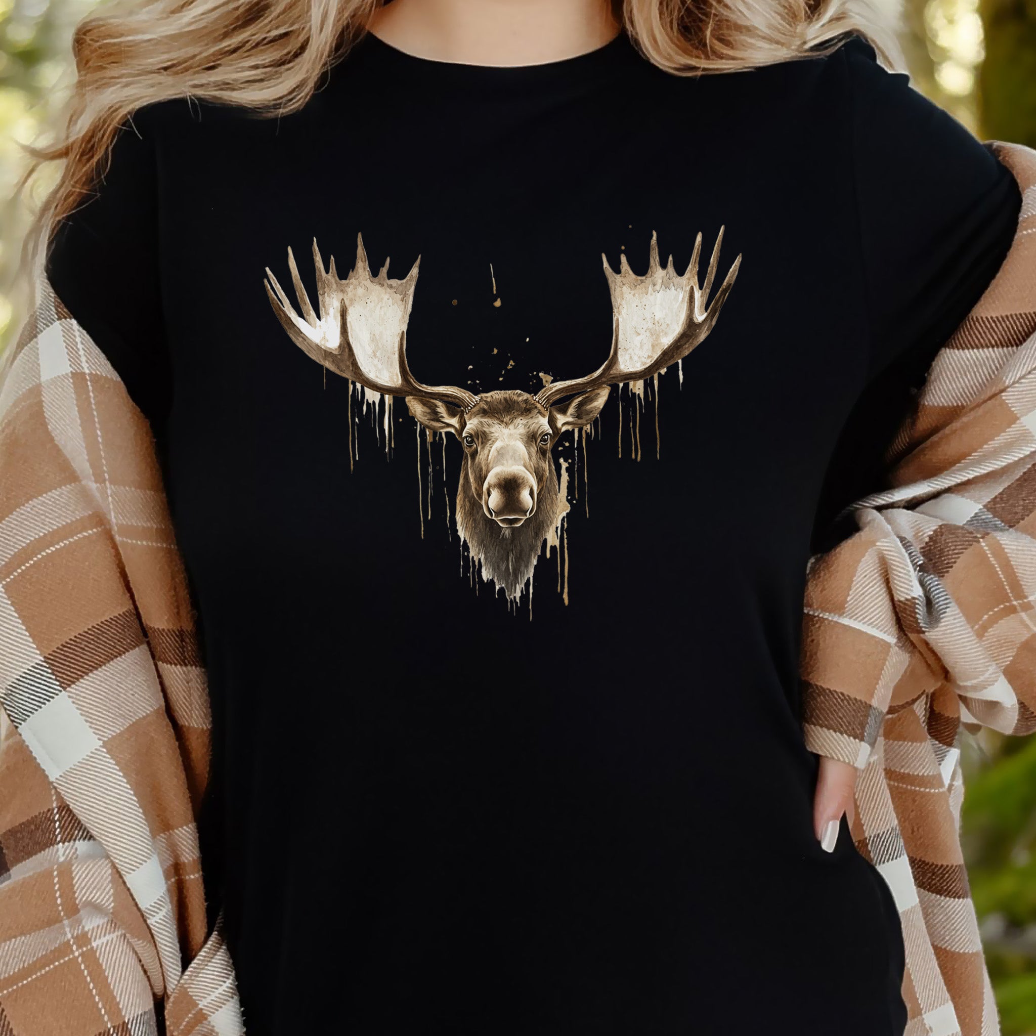 Watercolor Moose T-Shirt – Majestic Wildlife Nature Tee