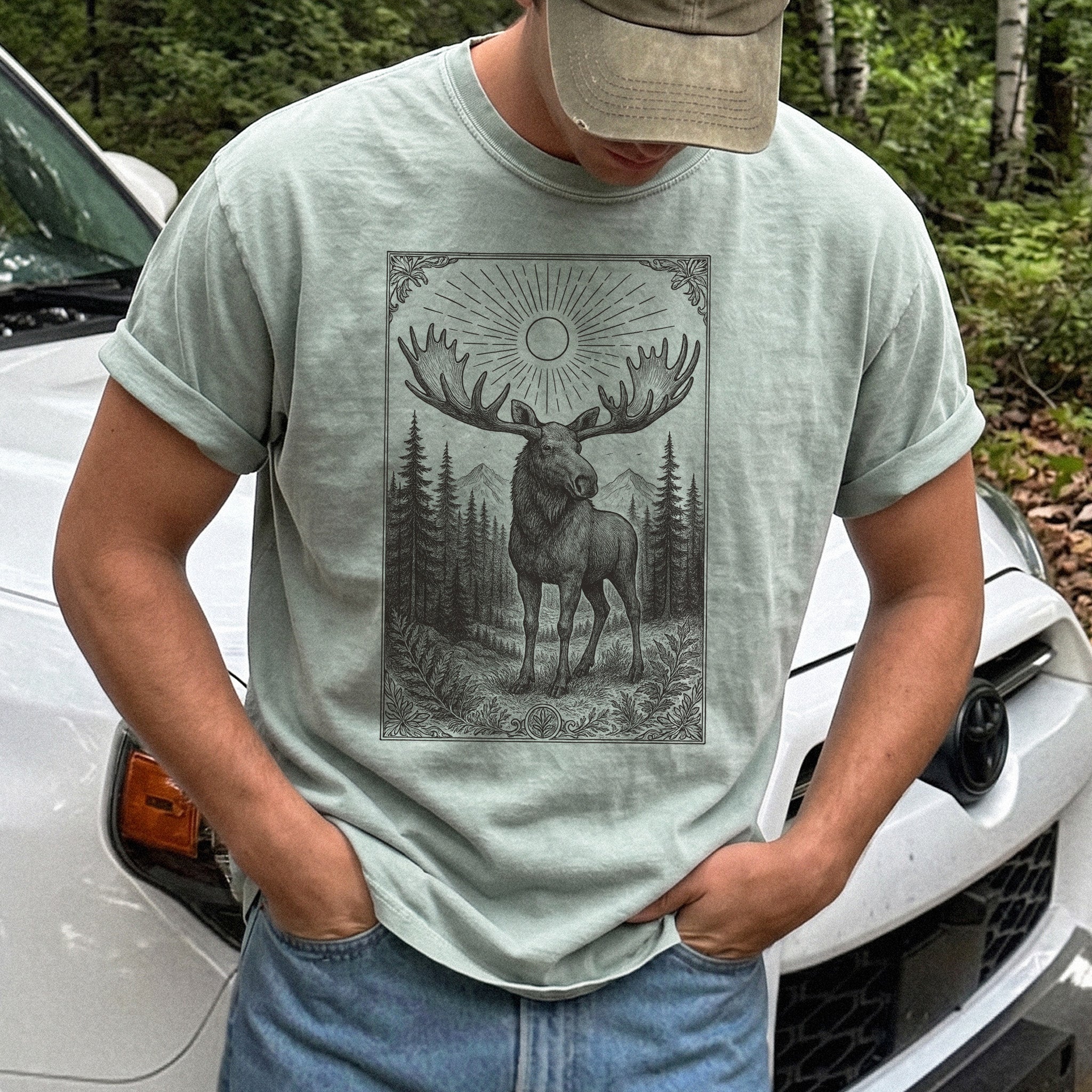 Mystic Moose Guardian of the Forest Comfort Colors Shirt