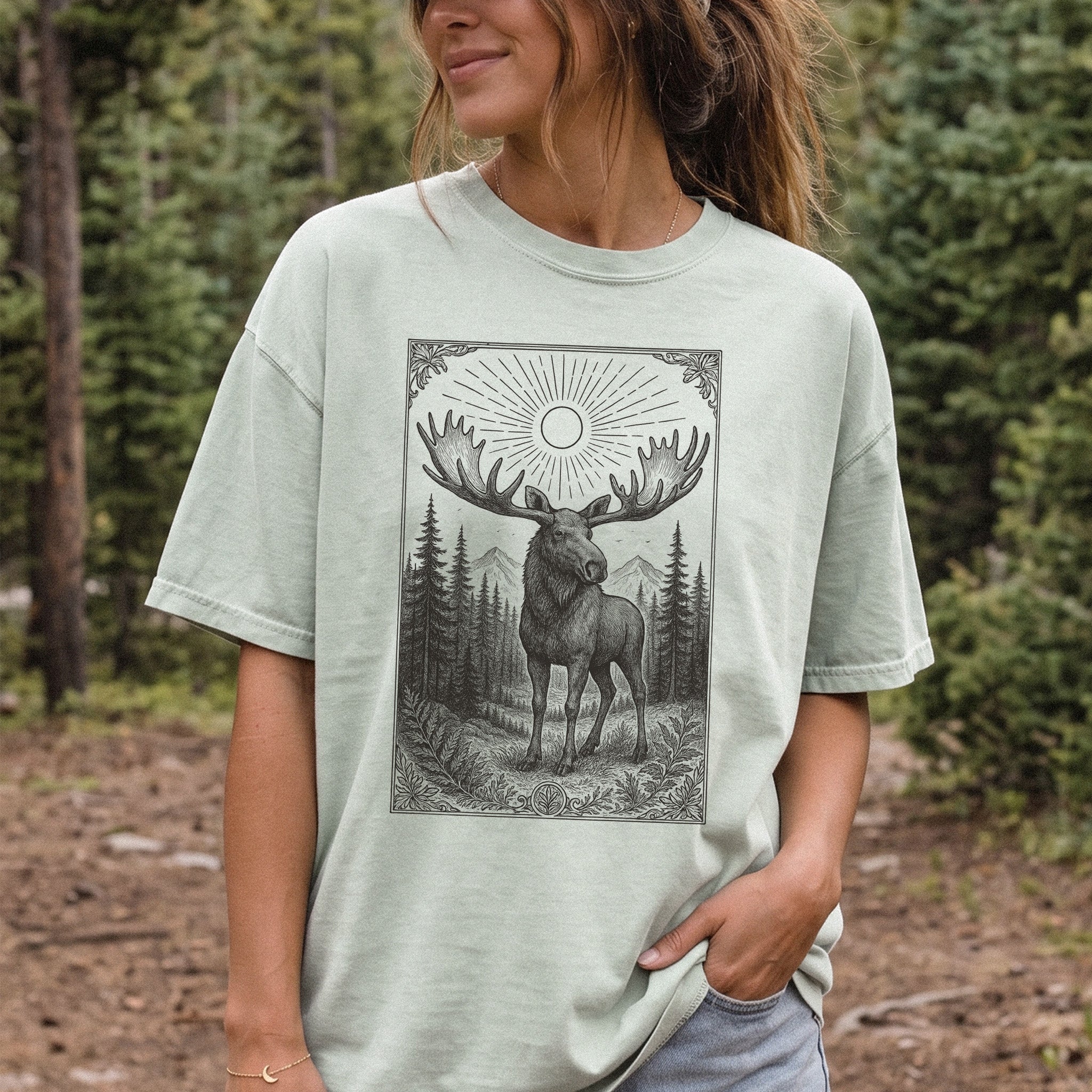 Mystic Moose Guardian of the Forest Comfort Colors Shirt