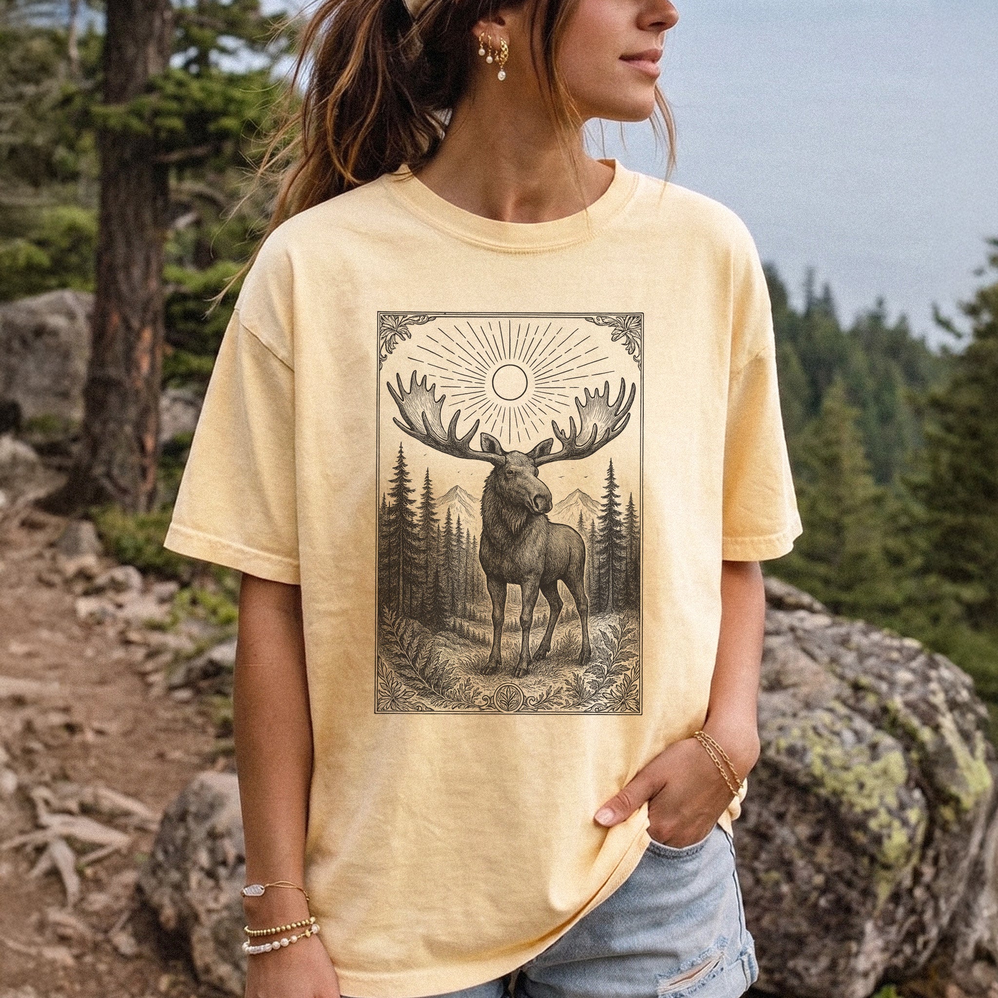 Mystic Moose Guardian of the Forest Comfort Colors Shirt
