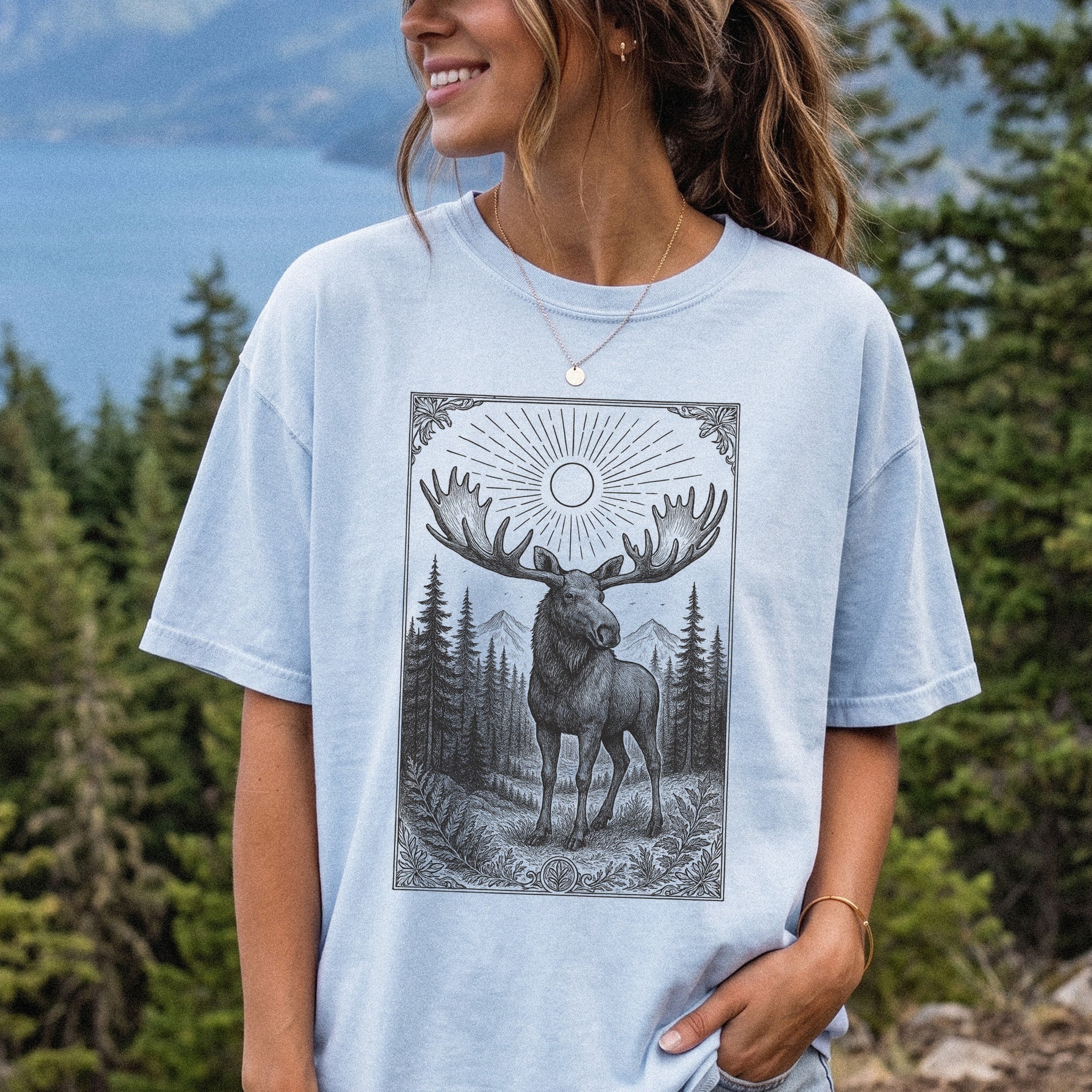 Mystic Moose Guardian of the Forest Comfort Colors Shirt
