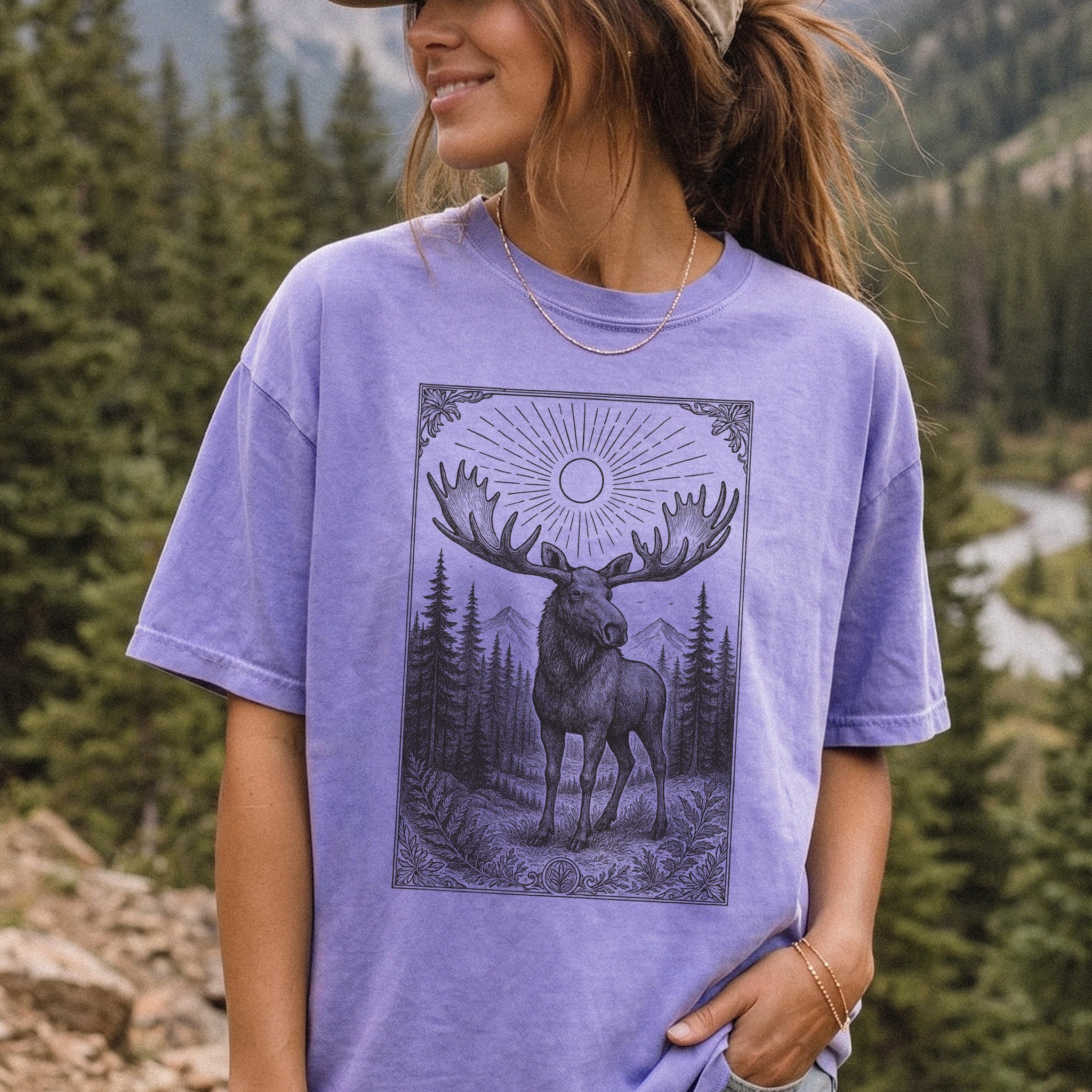 Mystic Moose Guardian of the Forest Comfort Colors Shirt