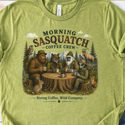Morning Sasquatch Coffee Crew Cryptid Forest Coffee Lover T-Shirt