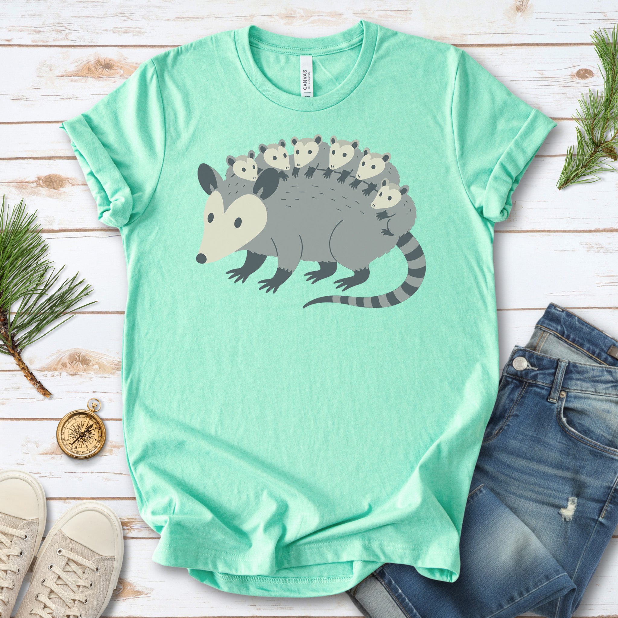 Mother Possum with Babies T-Shirt – Cute Wildlife & Motherhood Gift Tee
