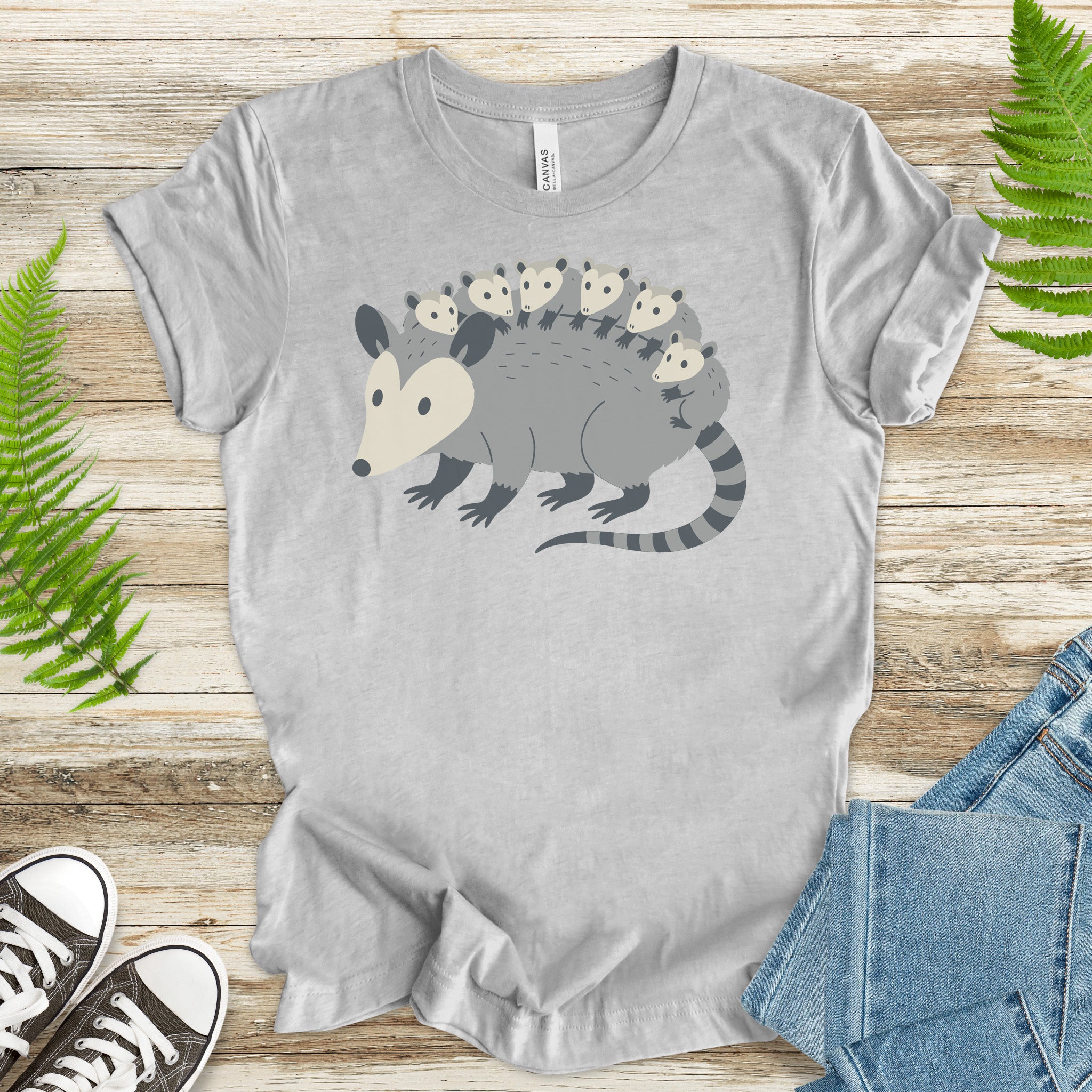 Mother Possum with Babies T-Shirt – Cute Wildlife & Motherhood Gift Tee
