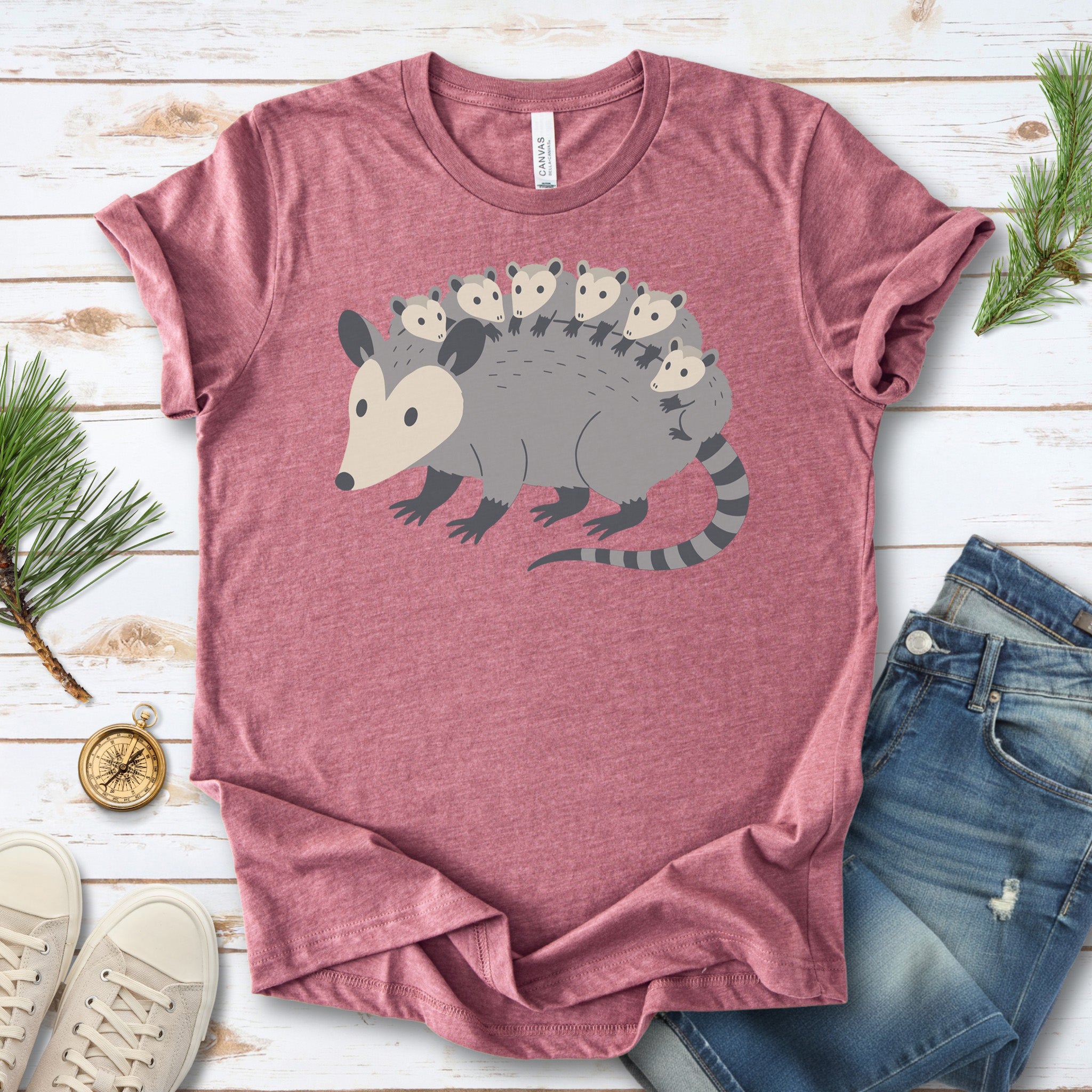 Mother Possum with Babies T-Shirt – Cute Wildlife & Motherhood Gift Tee