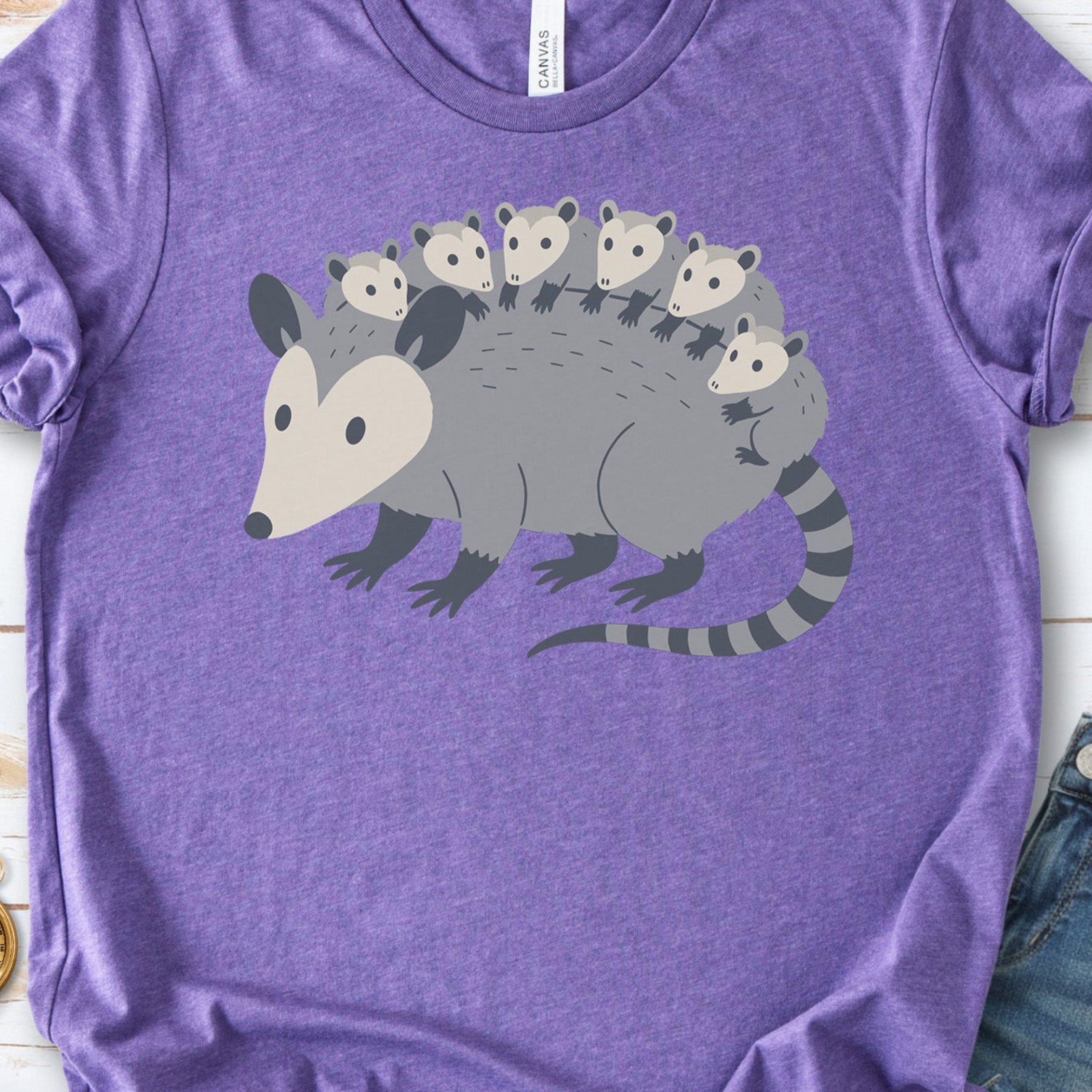 Mother Possum with Babies T-Shirt – Cute Wildlife & Motherhood Gift Tee