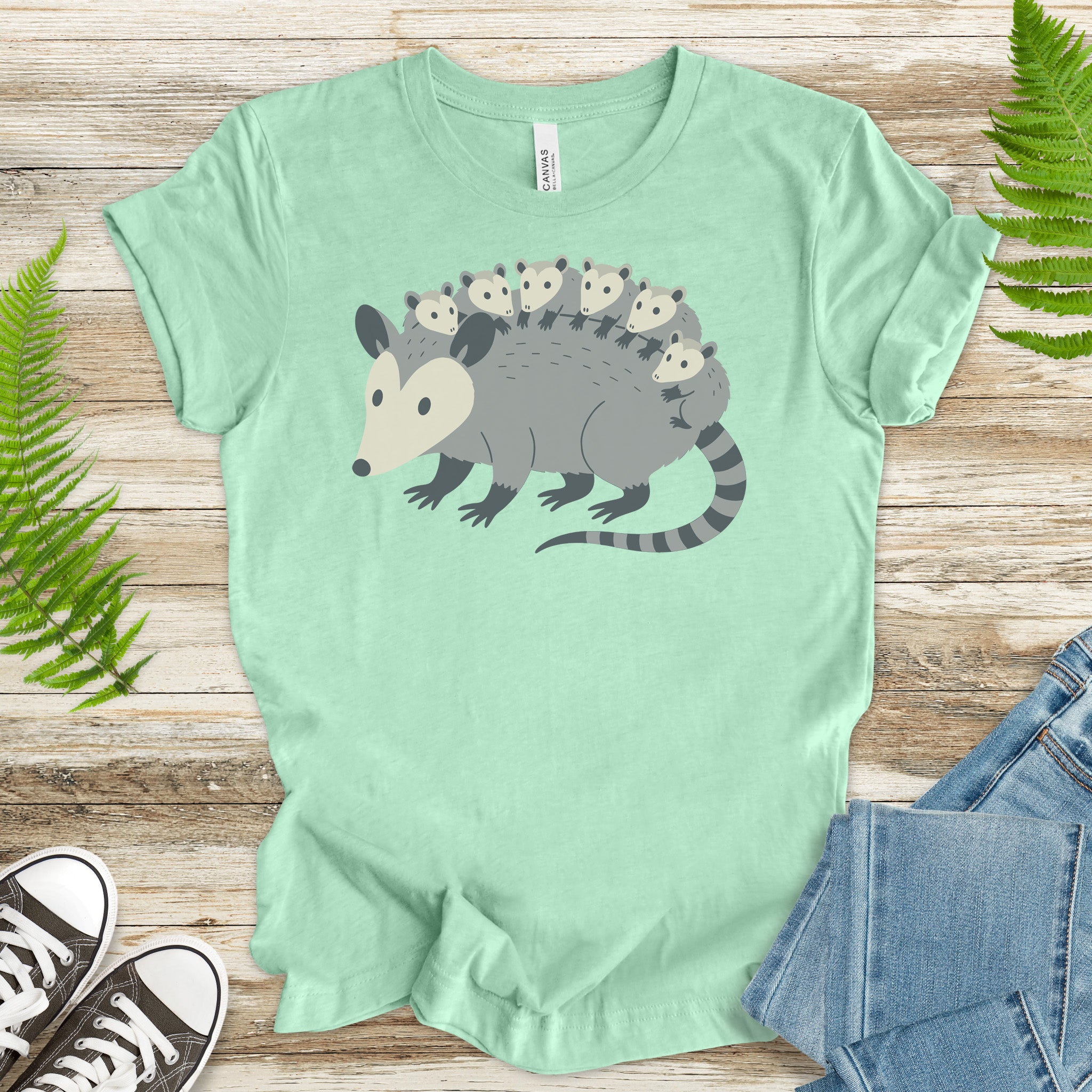 Mother Possum with Babies T-Shirt – Cute Wildlife & Motherhood Gift Tee