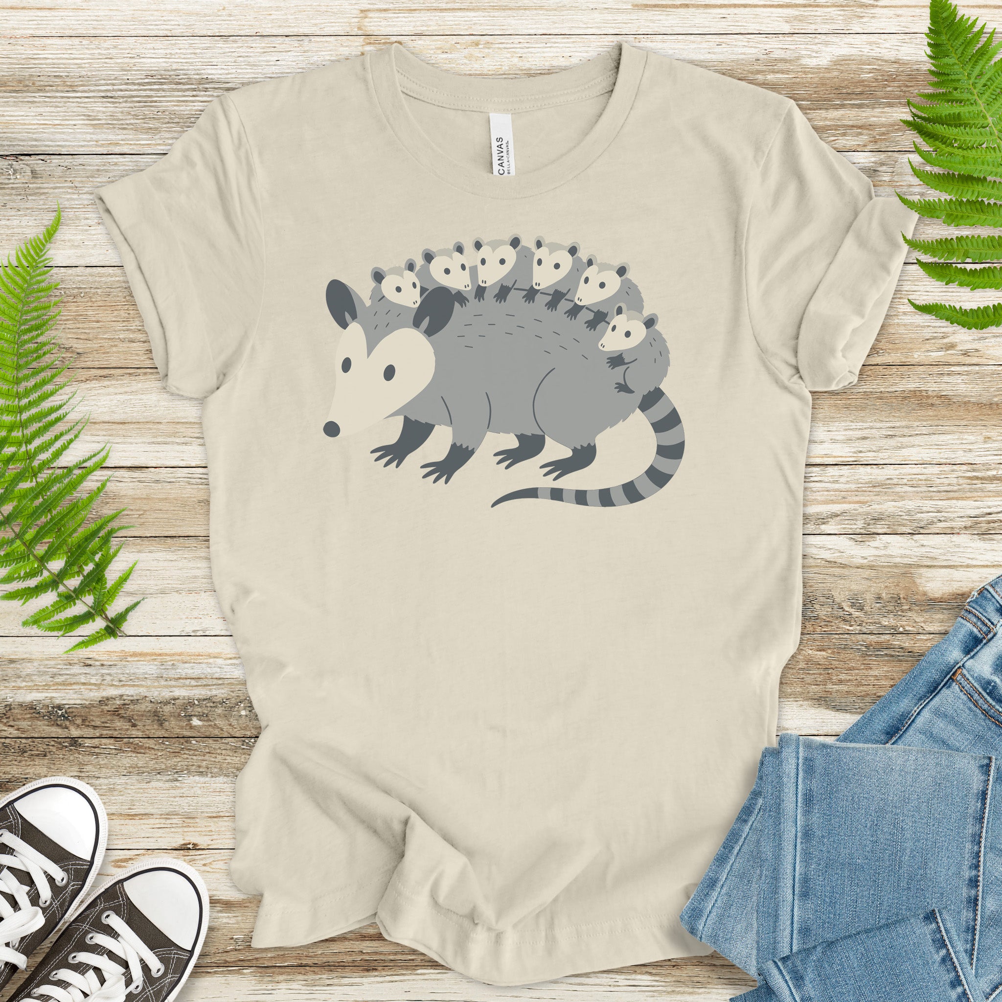 Mother Possum with Babies T-Shirt – Cute Wildlife & Motherhood Gift Tee