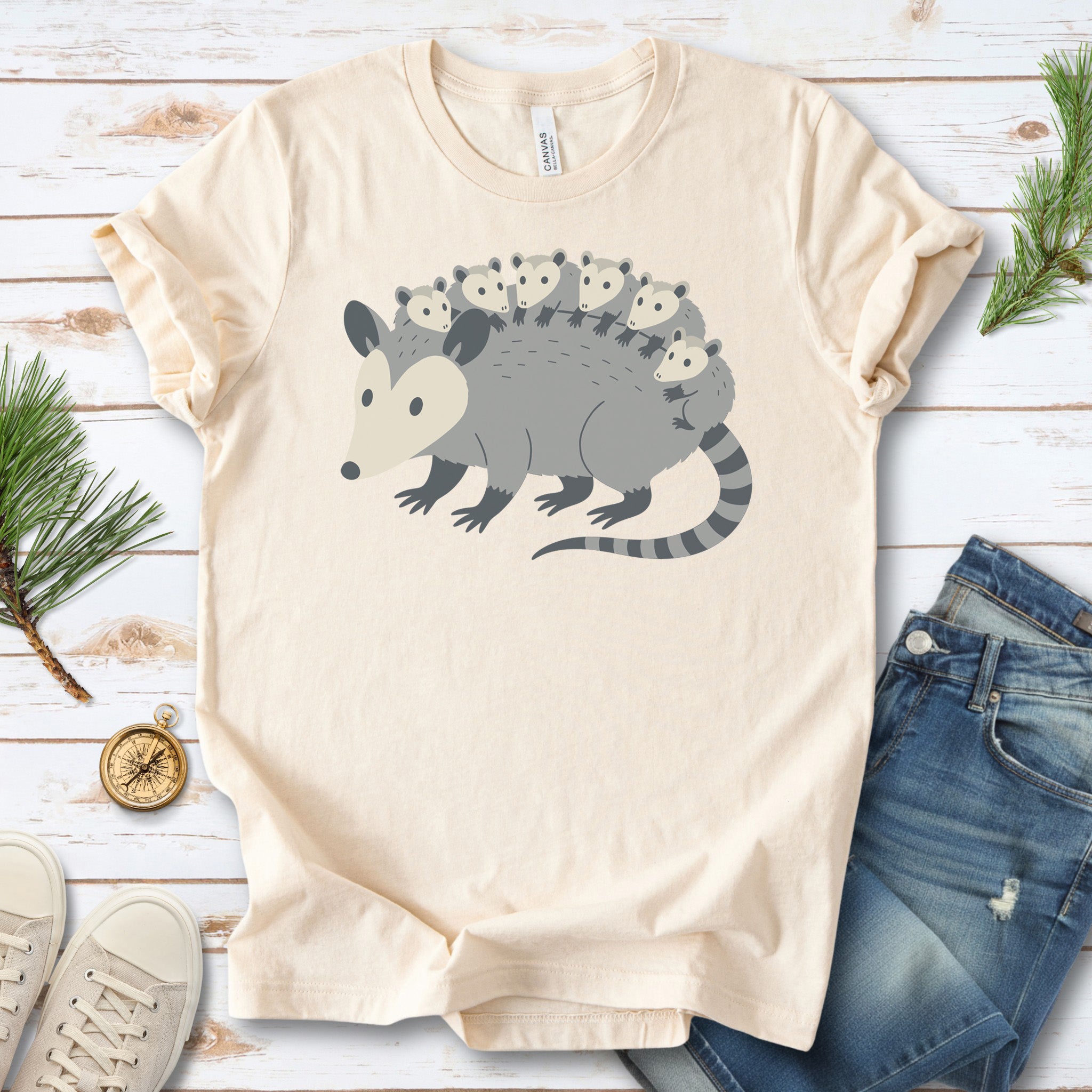 Mother Possum with Babies T-Shirt – Cute Wildlife & Motherhood Gift Tee