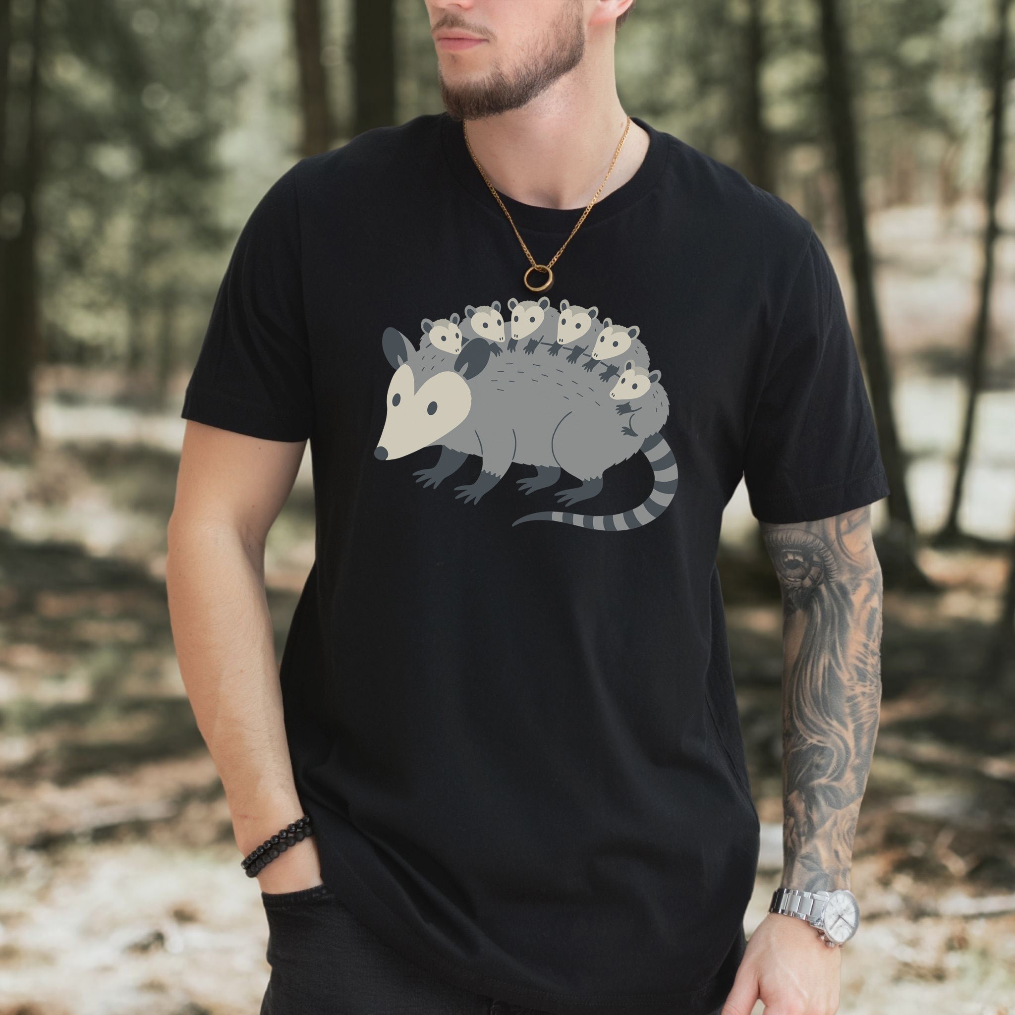 Mother Possum with Babies T-Shirt – Cute Wildlife & Motherhood Gift Tee