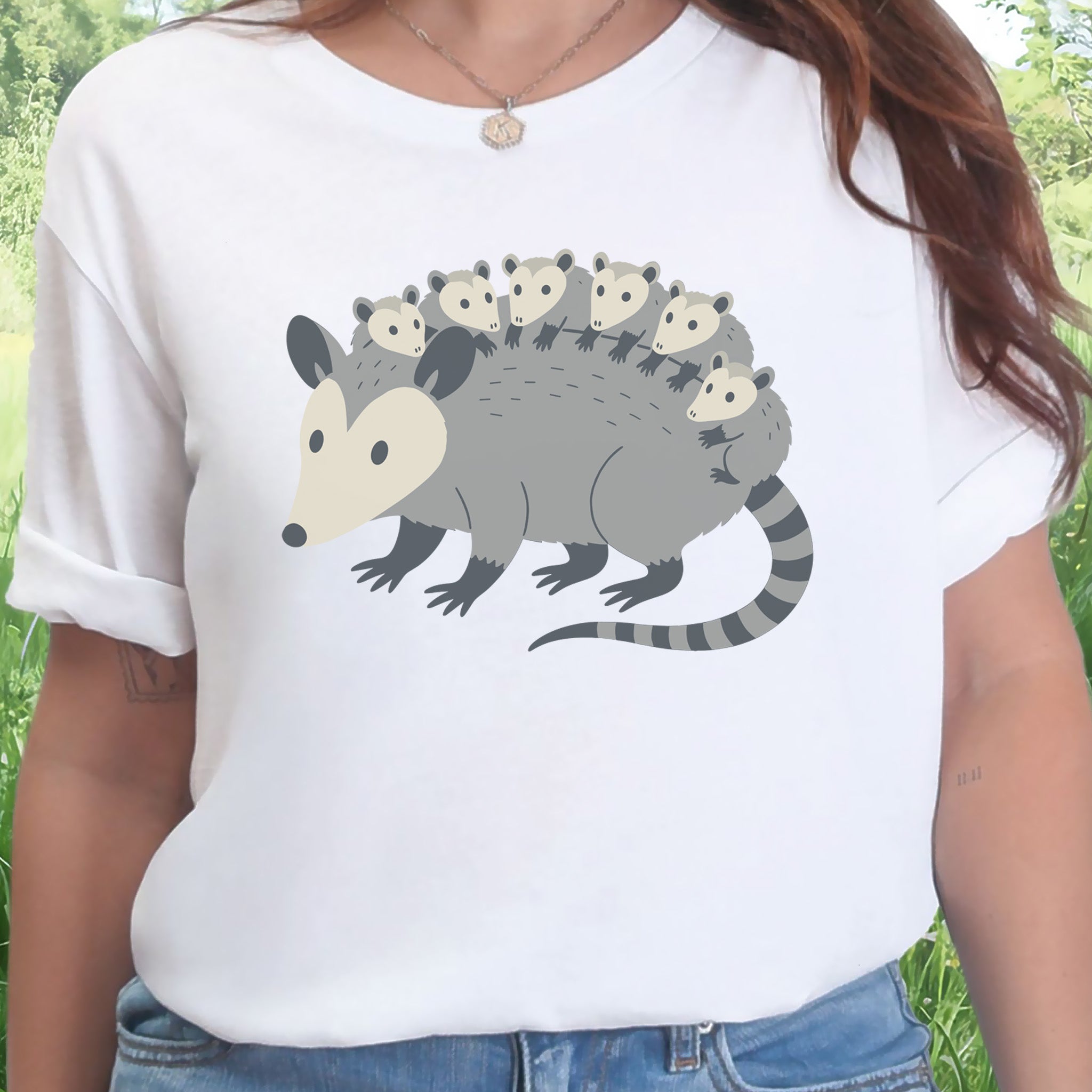 Mother Possum with Babies T-Shirt – Cute Wildlife & Motherhood Gift Tee
