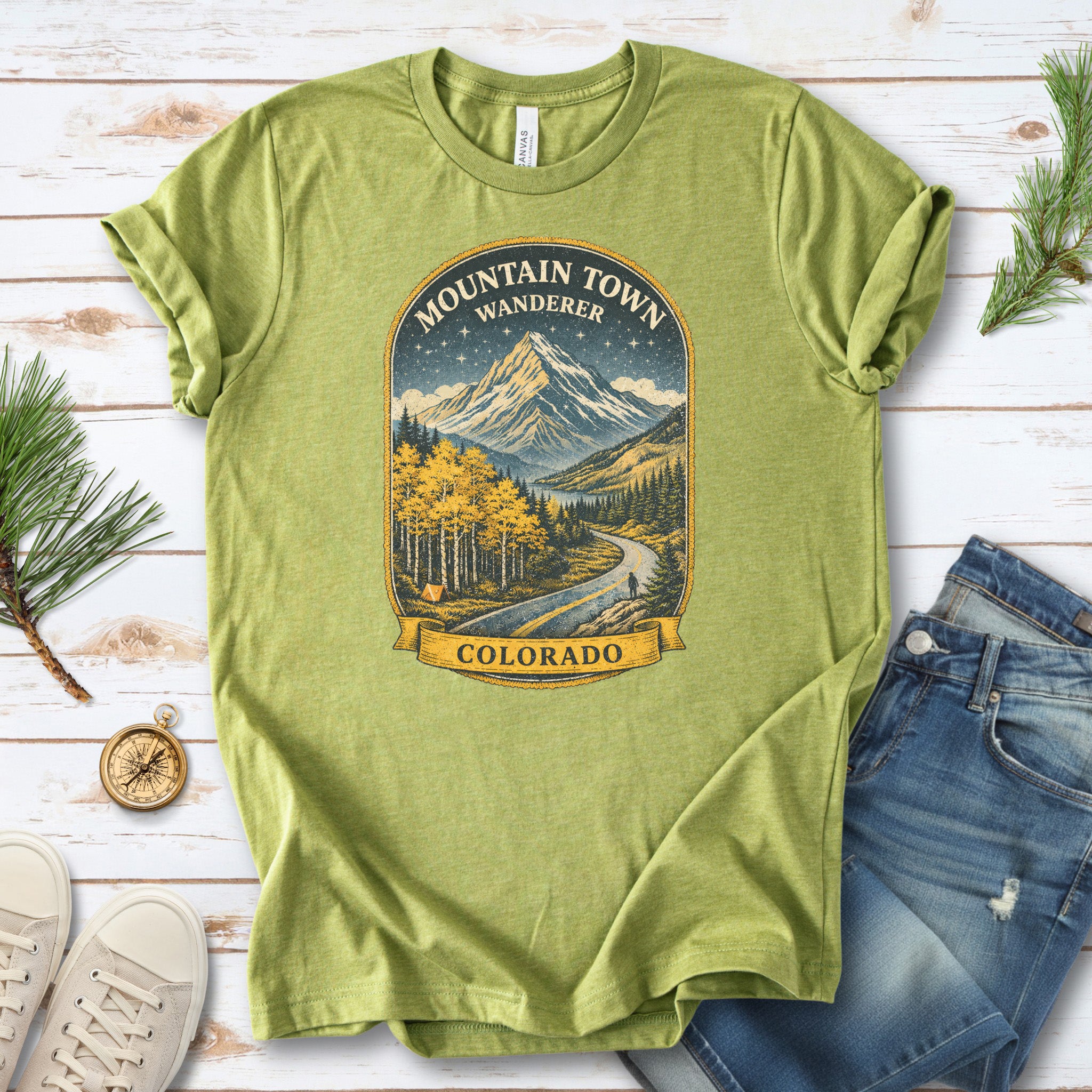 Colorado Mountain Town Wanderer Shirt – Retro Rockies T-Shirt