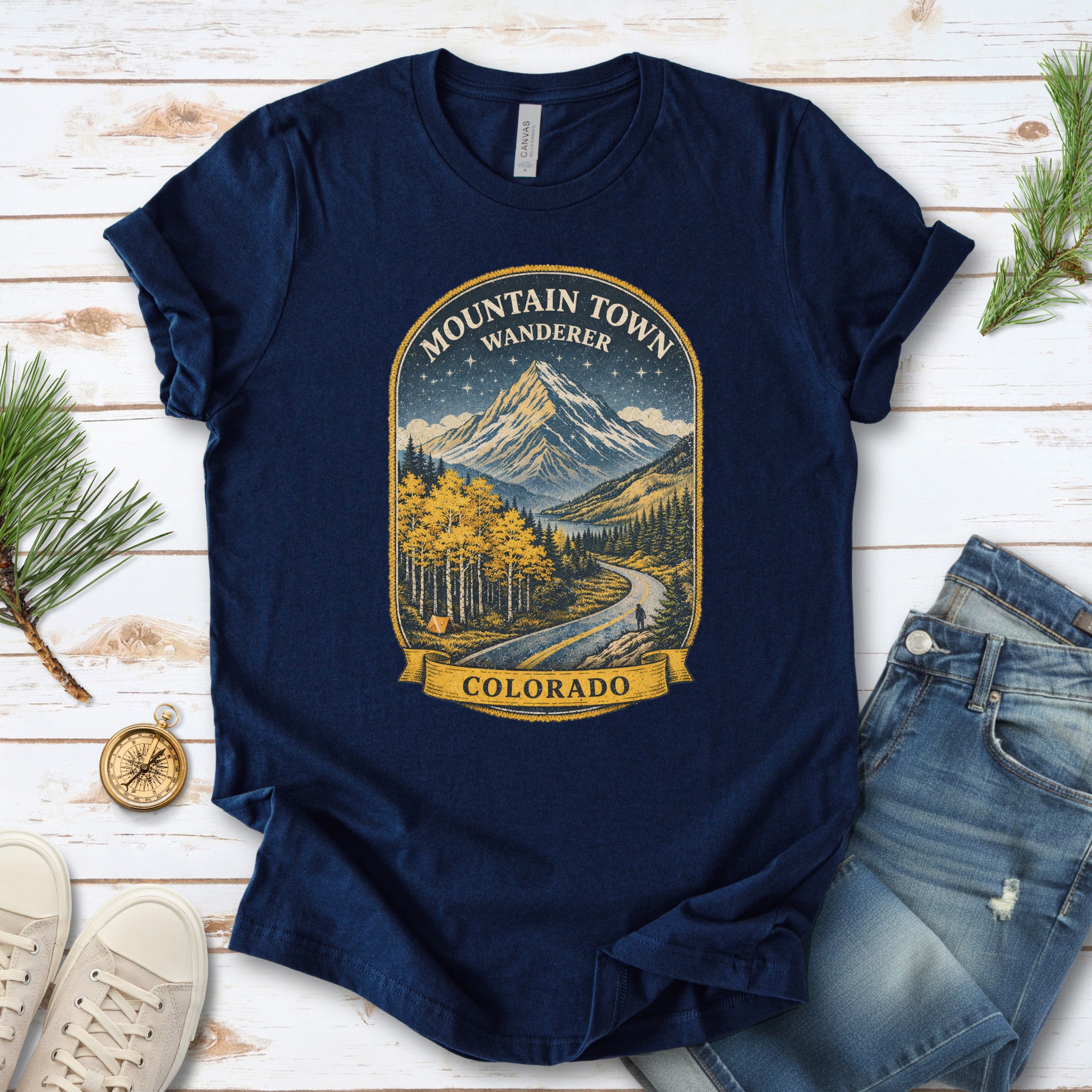 Colorado Mountain Town Wanderer Shirt – Retro Rockies T-Shirt