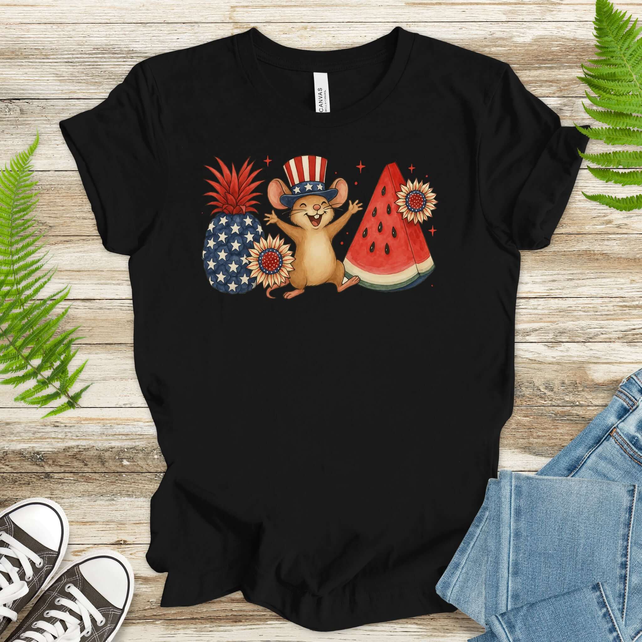 Patriotic Mouse & Fruit 4th of July T-Shirt