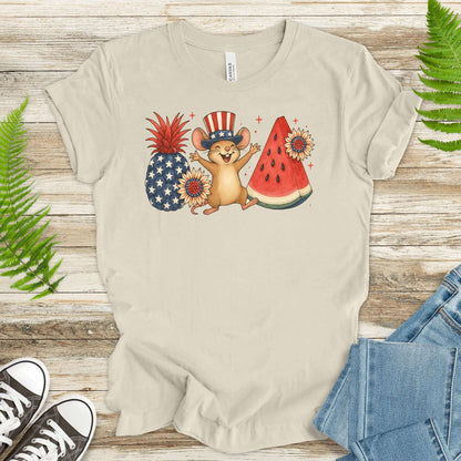 Patriotic Mouse & Fruit 4th of July T-Shirt