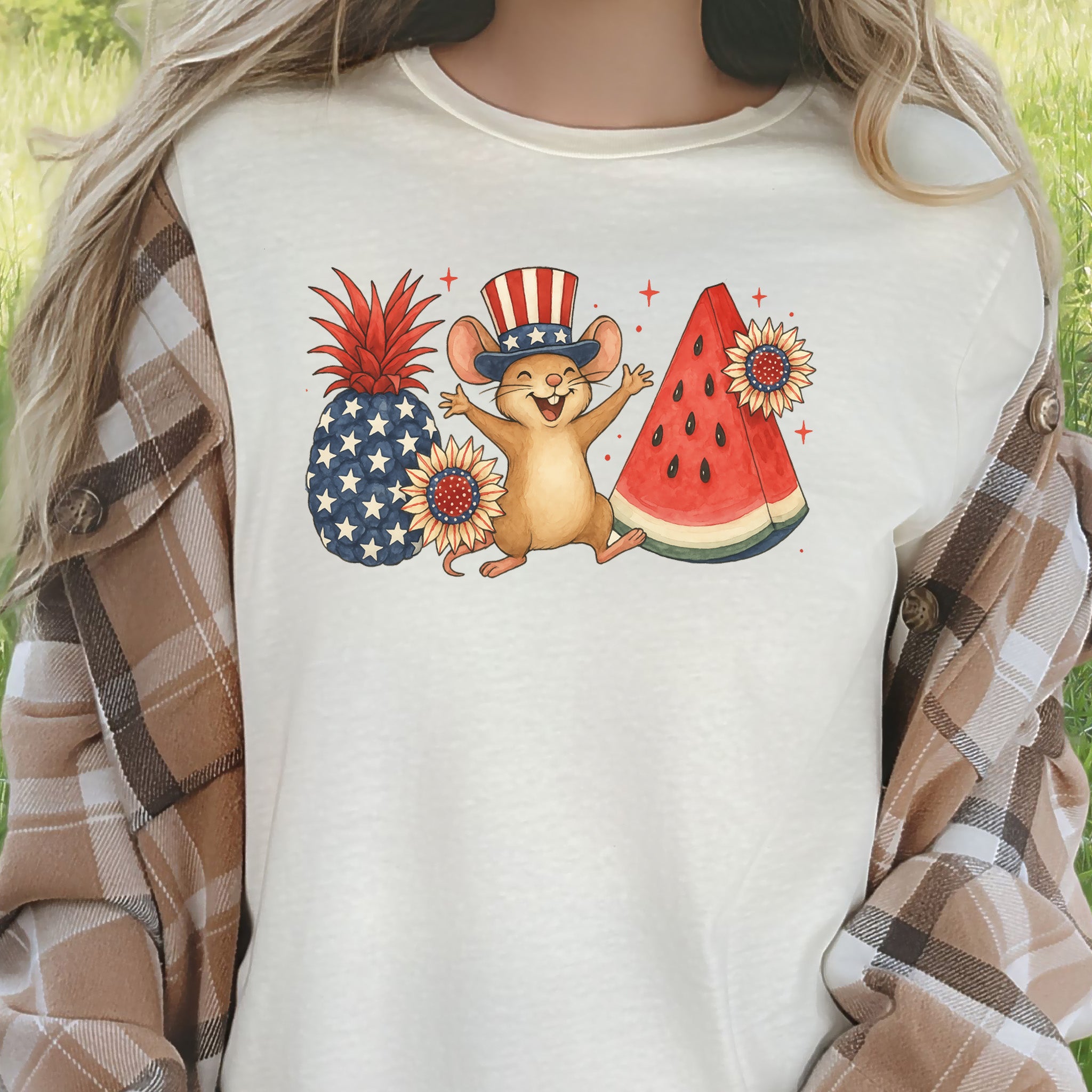 Patriotic Mouse & Fruit 4th of July T-Shirt