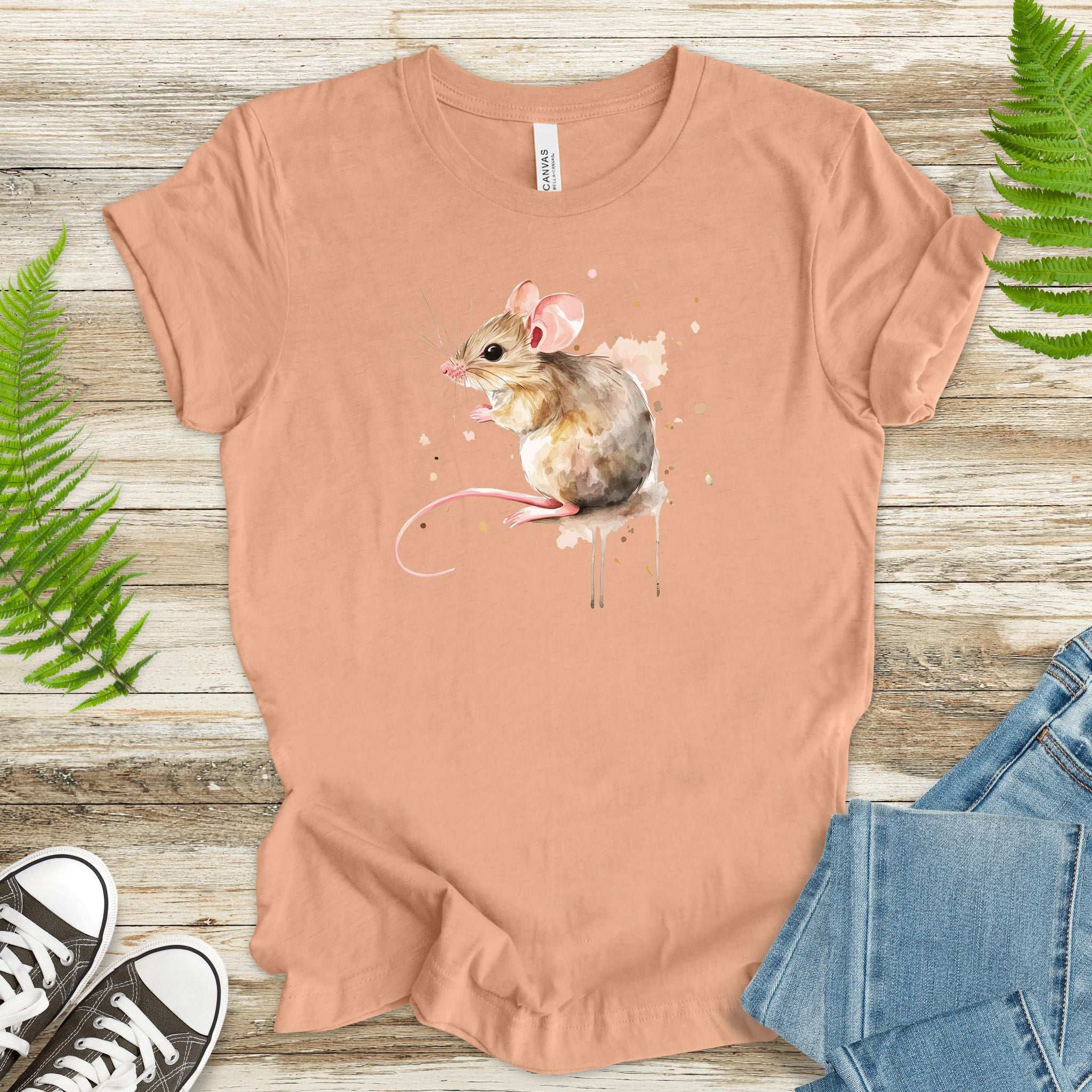 Watercolor Mouse T-Shirt – Cute Woodland Animal Lover Tee