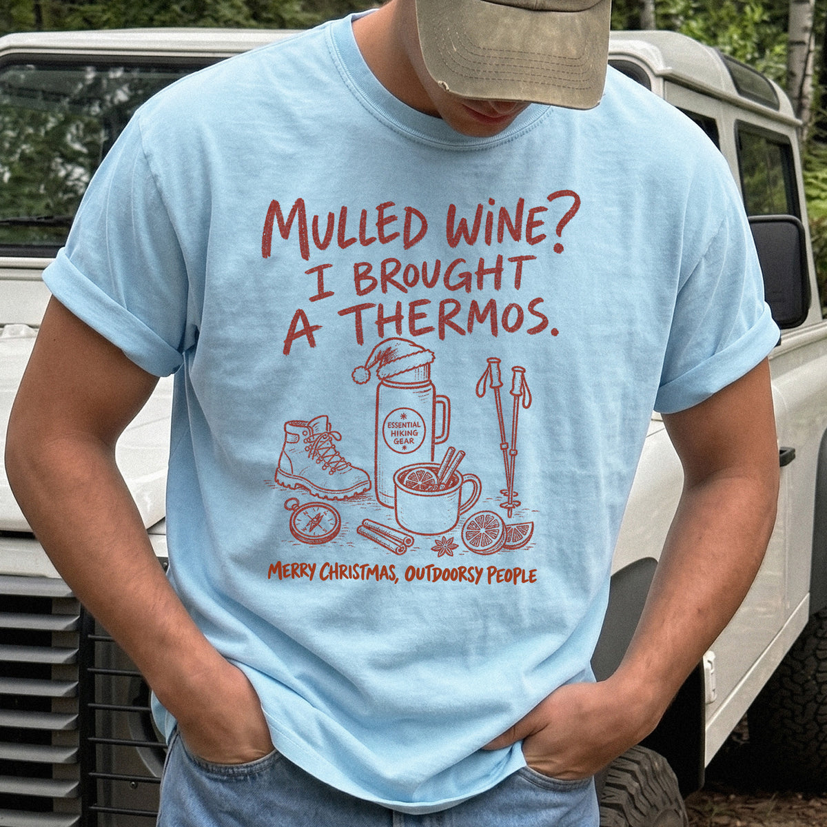 Mulled Wine? I Brought a Thermos Comfort Colors Shirt – Funny Christmas Hiking Tee
