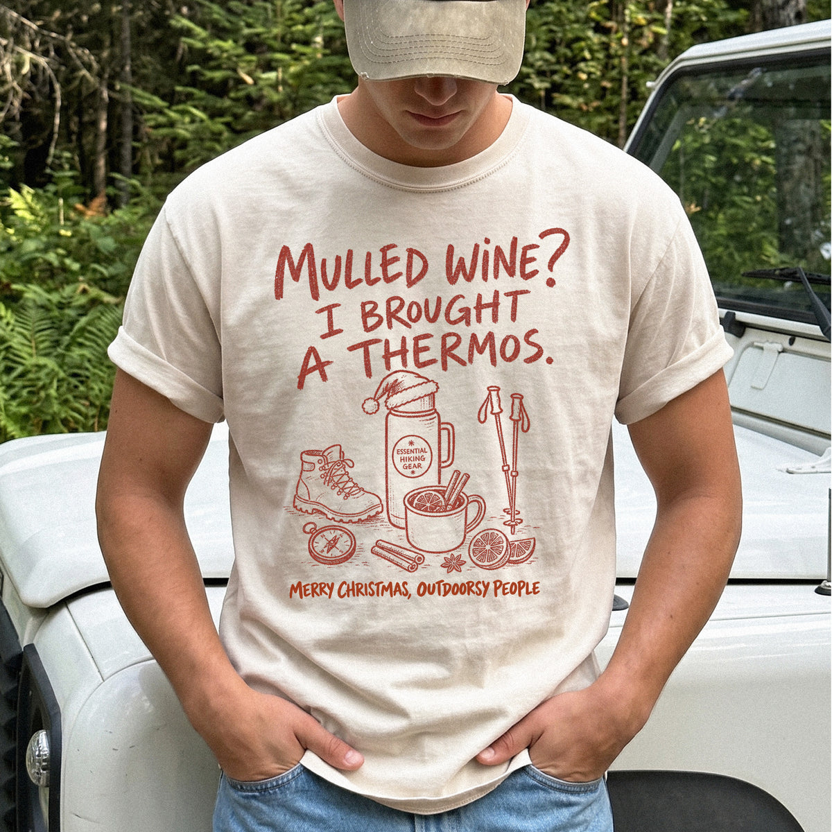 Mulled Wine? I Brought a Thermos Comfort Colors Shirt – Funny Christmas Hiking Tee