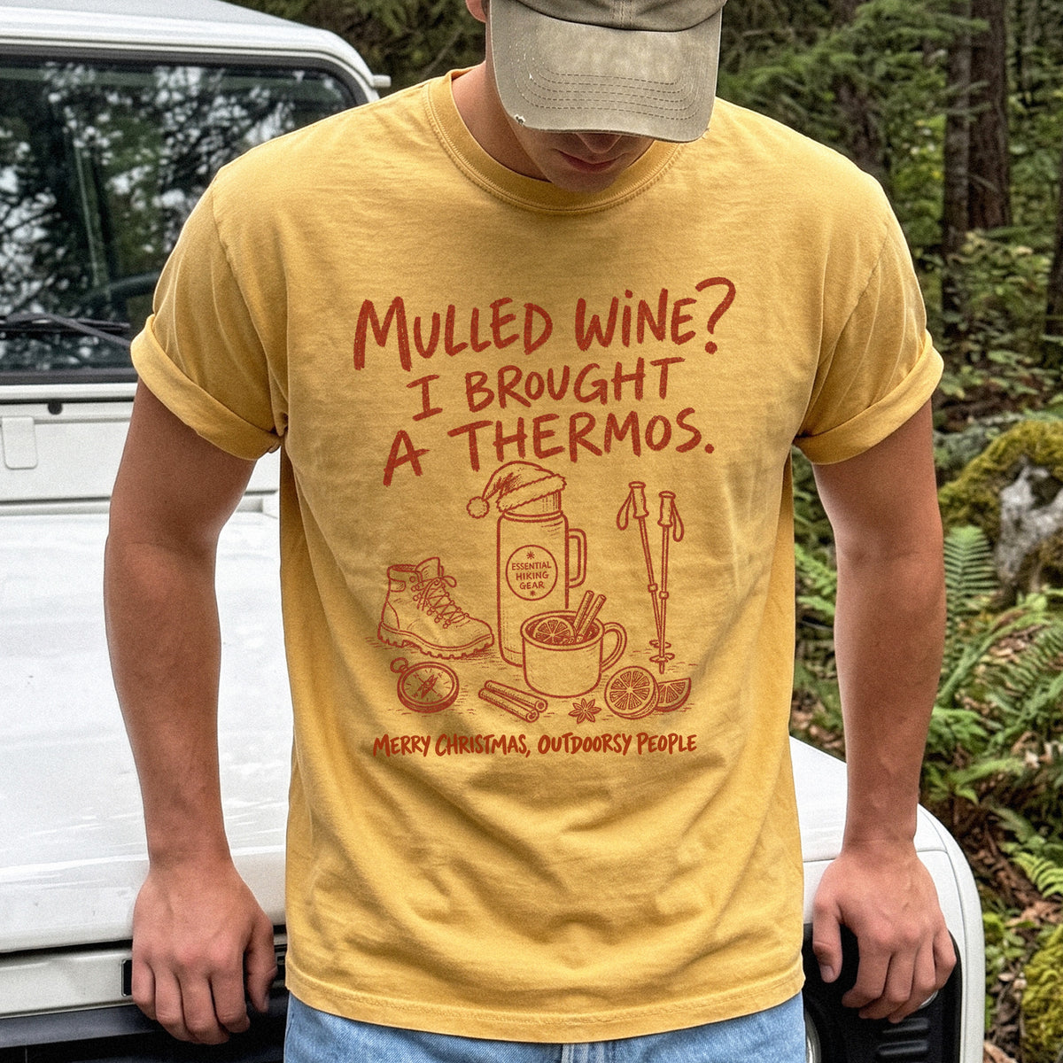 Mulled Wine? I Brought a Thermos Comfort Colors Shirt – Funny Christmas Hiking Tee