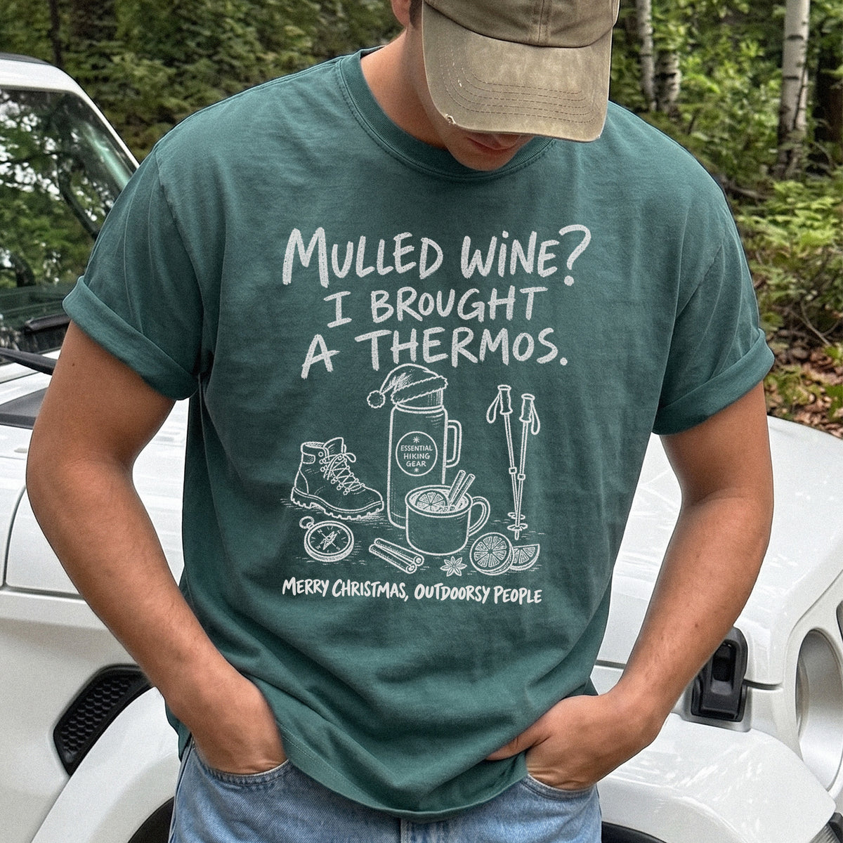 Mulled Wine? I Brought a Thermos Comfort Colors Shirt – Funny Christmas Hiking Tee
