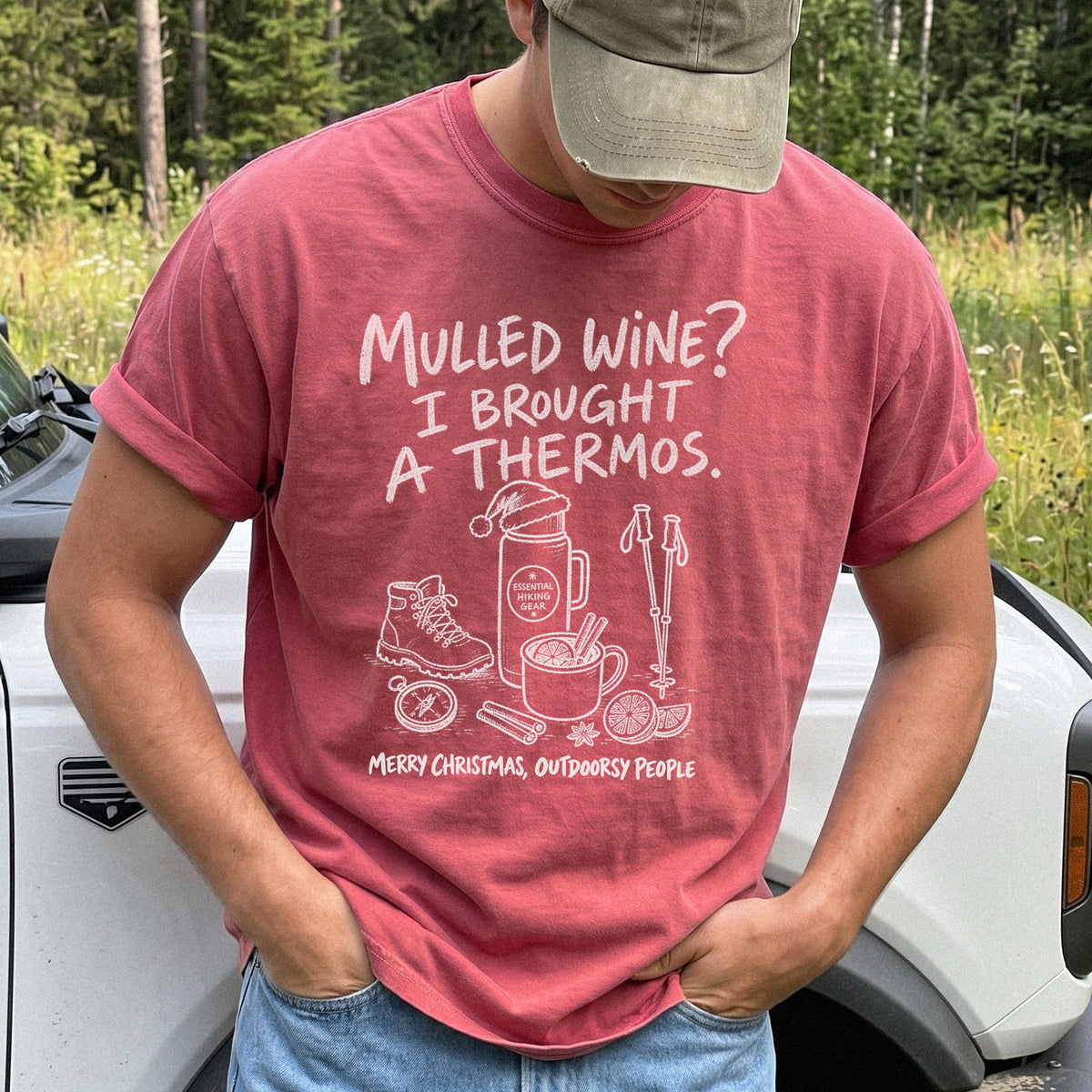 Mulled Wine? I Brought a Thermos Comfort Colors Shirt – Funny Christmas Hiking Tee