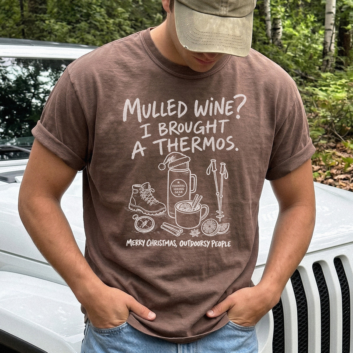 Mulled Wine? I Brought a Thermos Comfort Colors Shirt – Funny Christmas Hiking Tee