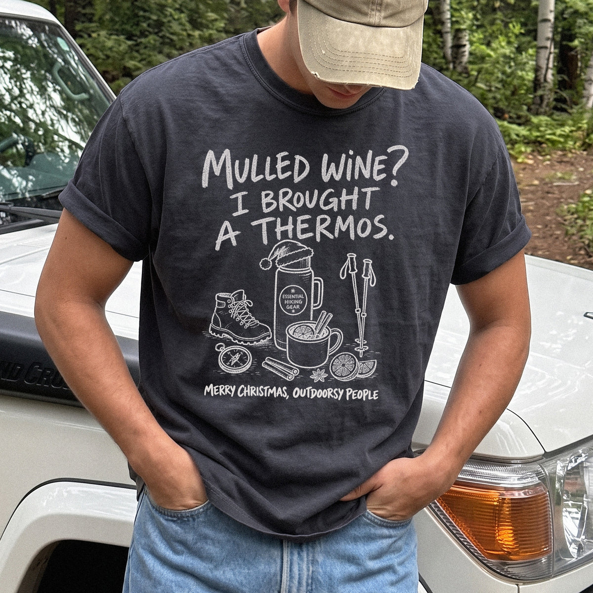 Mulled Wine? I Brought a Thermos Comfort Colors Shirt – Funny Christmas Hiking Tee