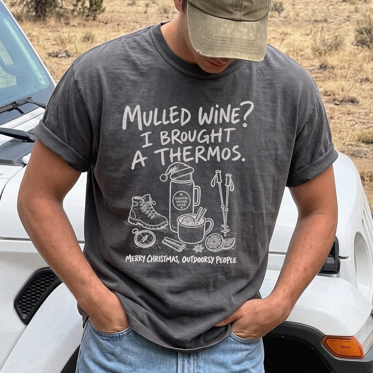 Mulled Wine? I Brought a Thermos Comfort Colors Shirt – Funny Christmas Hiking Tee