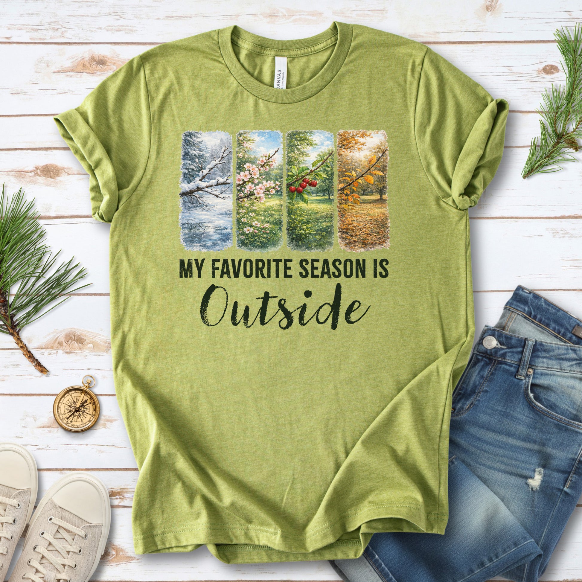 My Favorite Season Is Outside T-Shirt – Botanical Forest Panels