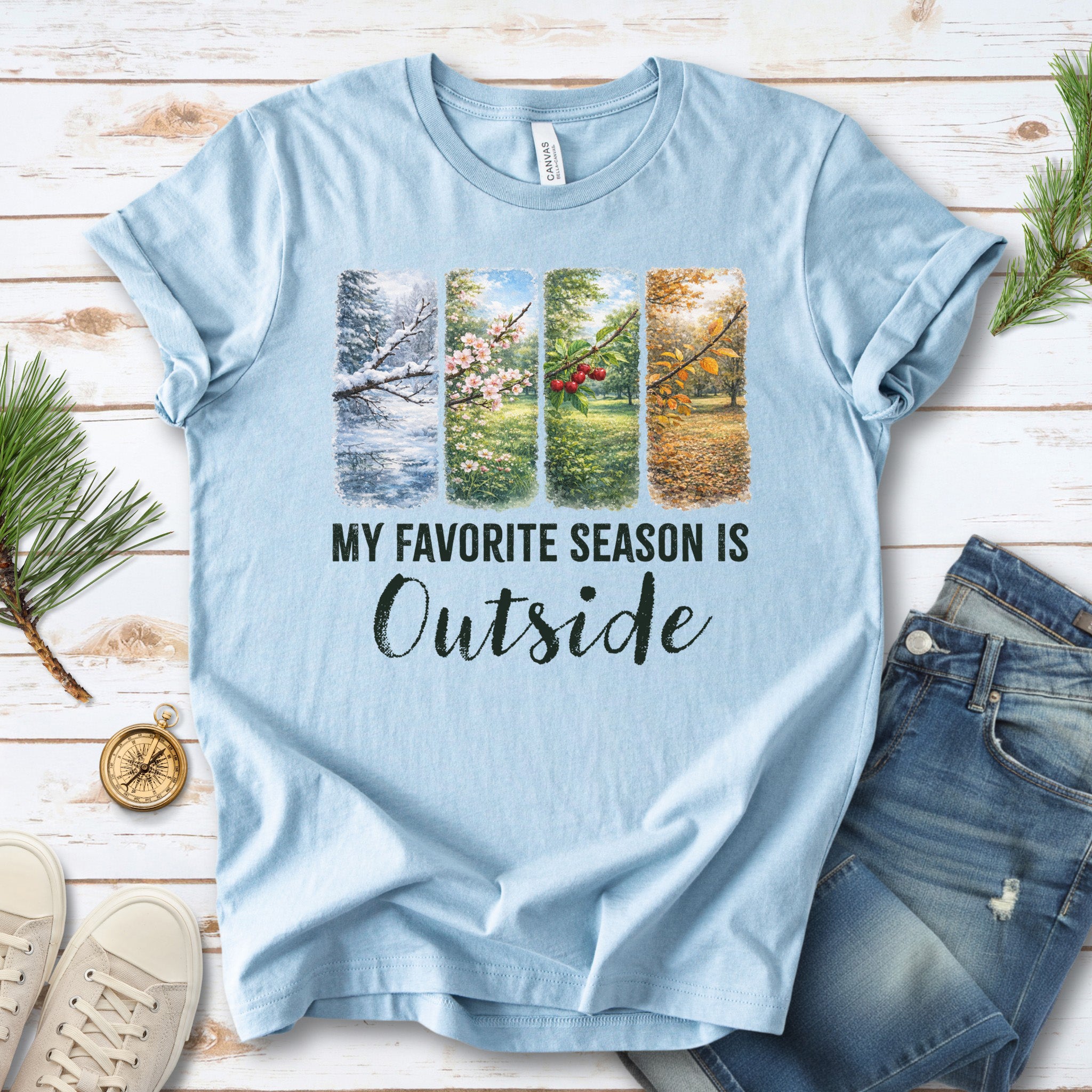 My Favorite Season Is Outside T-Shirt – Botanical Forest Panels