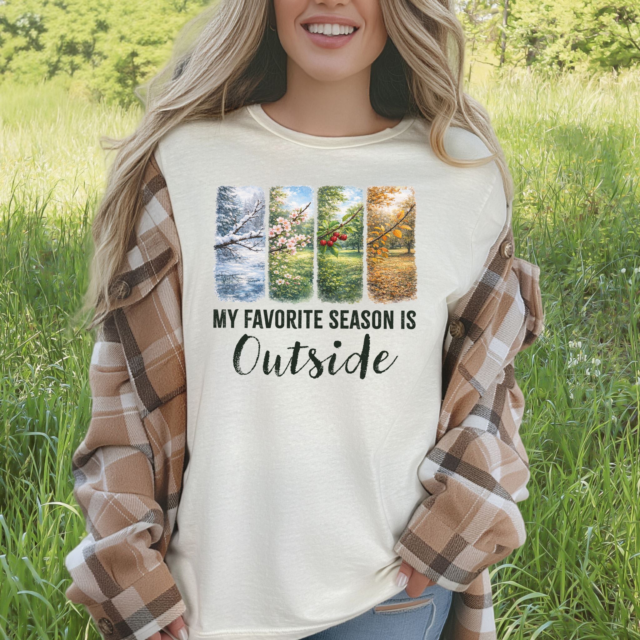 My Favorite Season Is Outside T-Shirt – Botanical Forest Panels