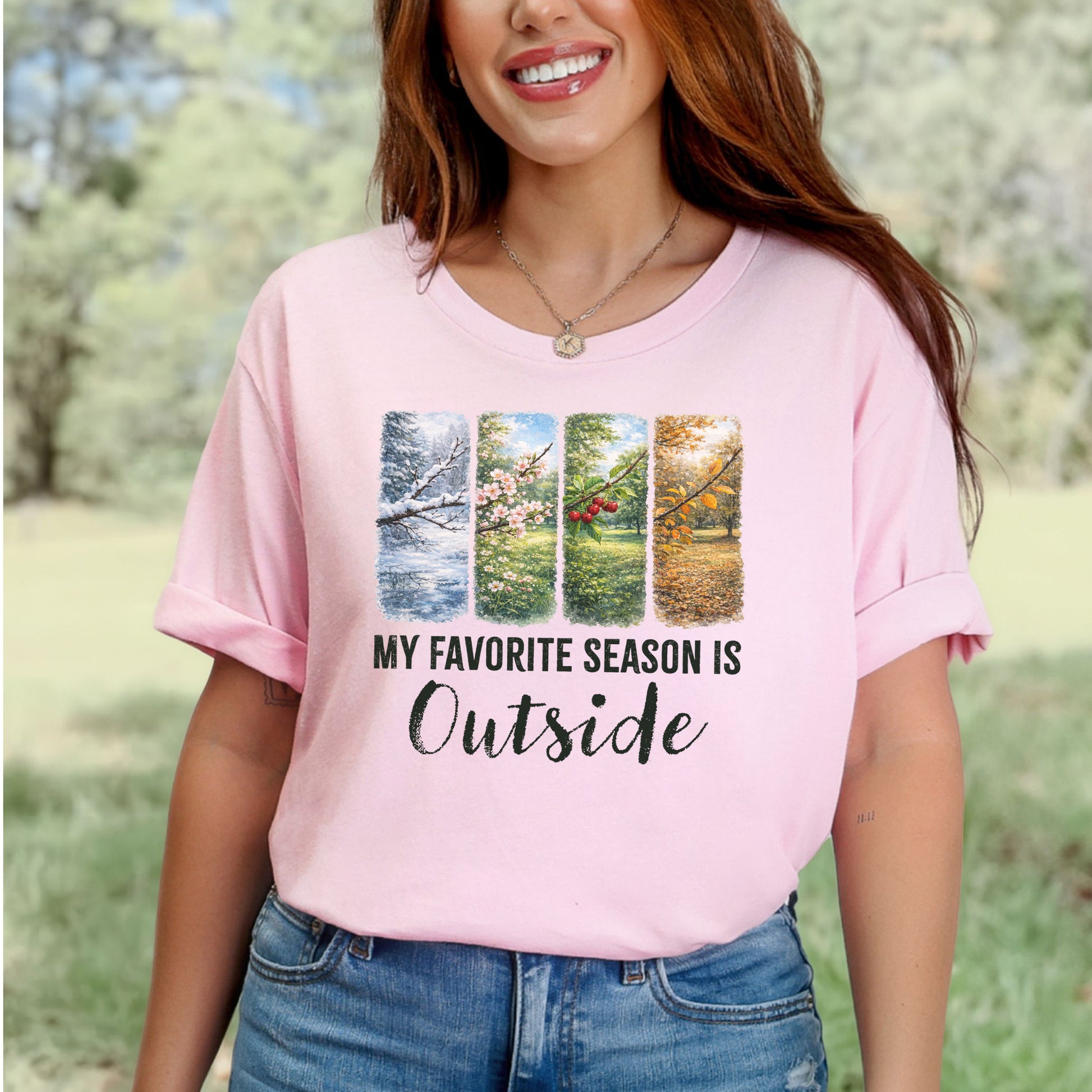 My Favorite Season Is Outside T-Shirt – Botanical Forest Panels