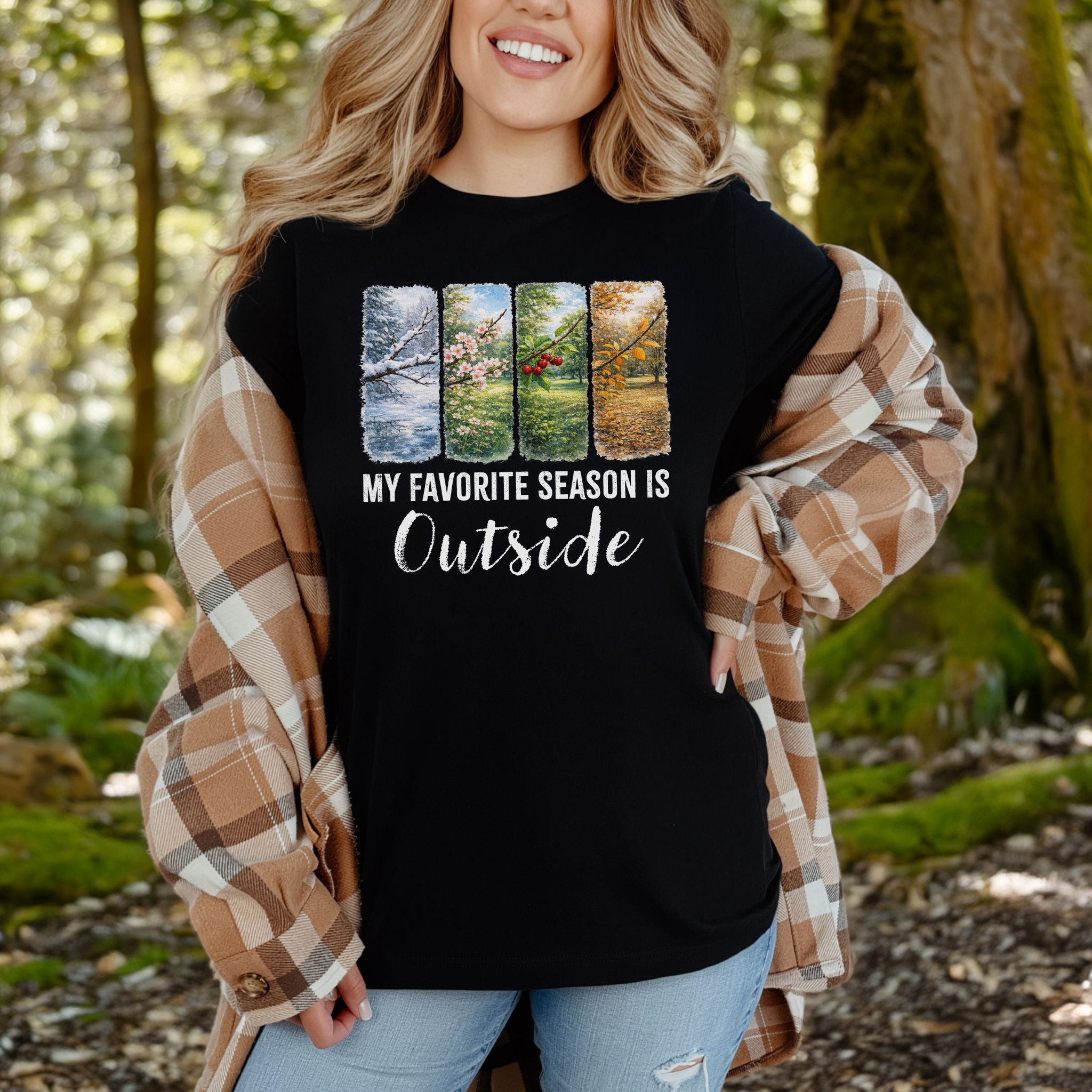 My Favorite Season Is Outside T-Shirt – Botanical Forest Panels