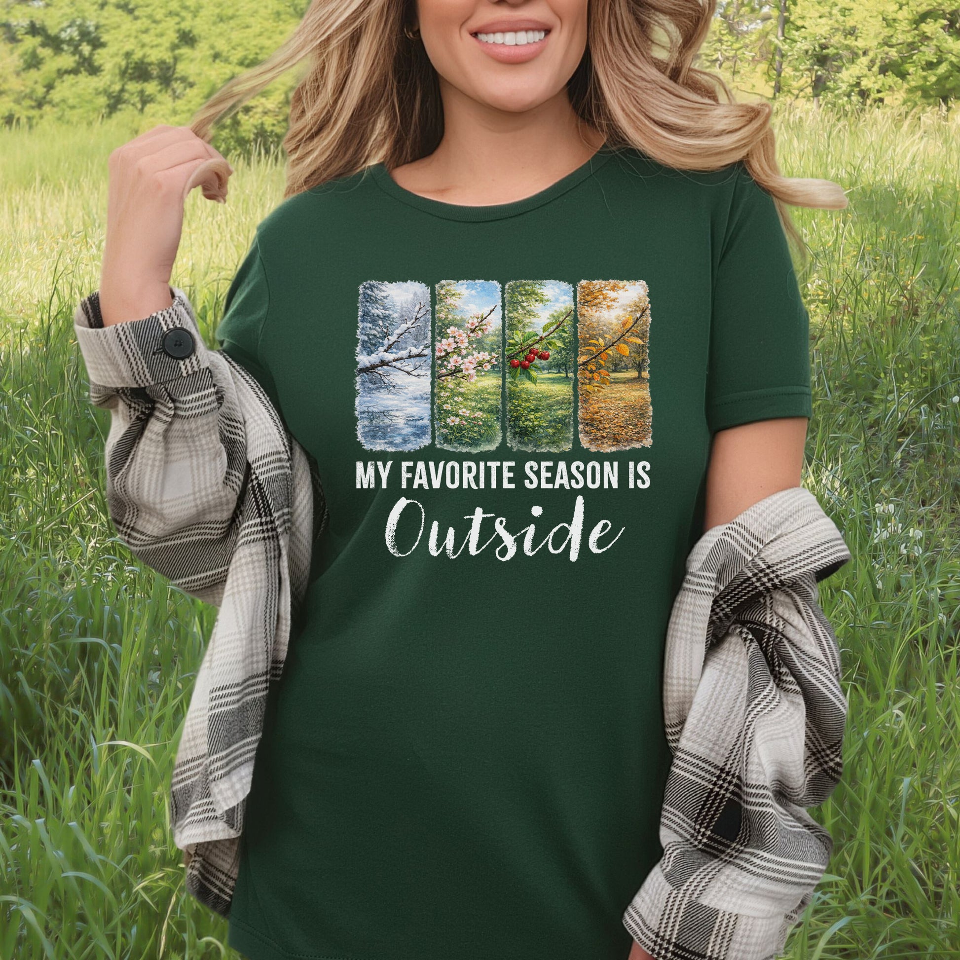 My Favorite Season Is Outside T-Shirt – Botanical Forest Panels