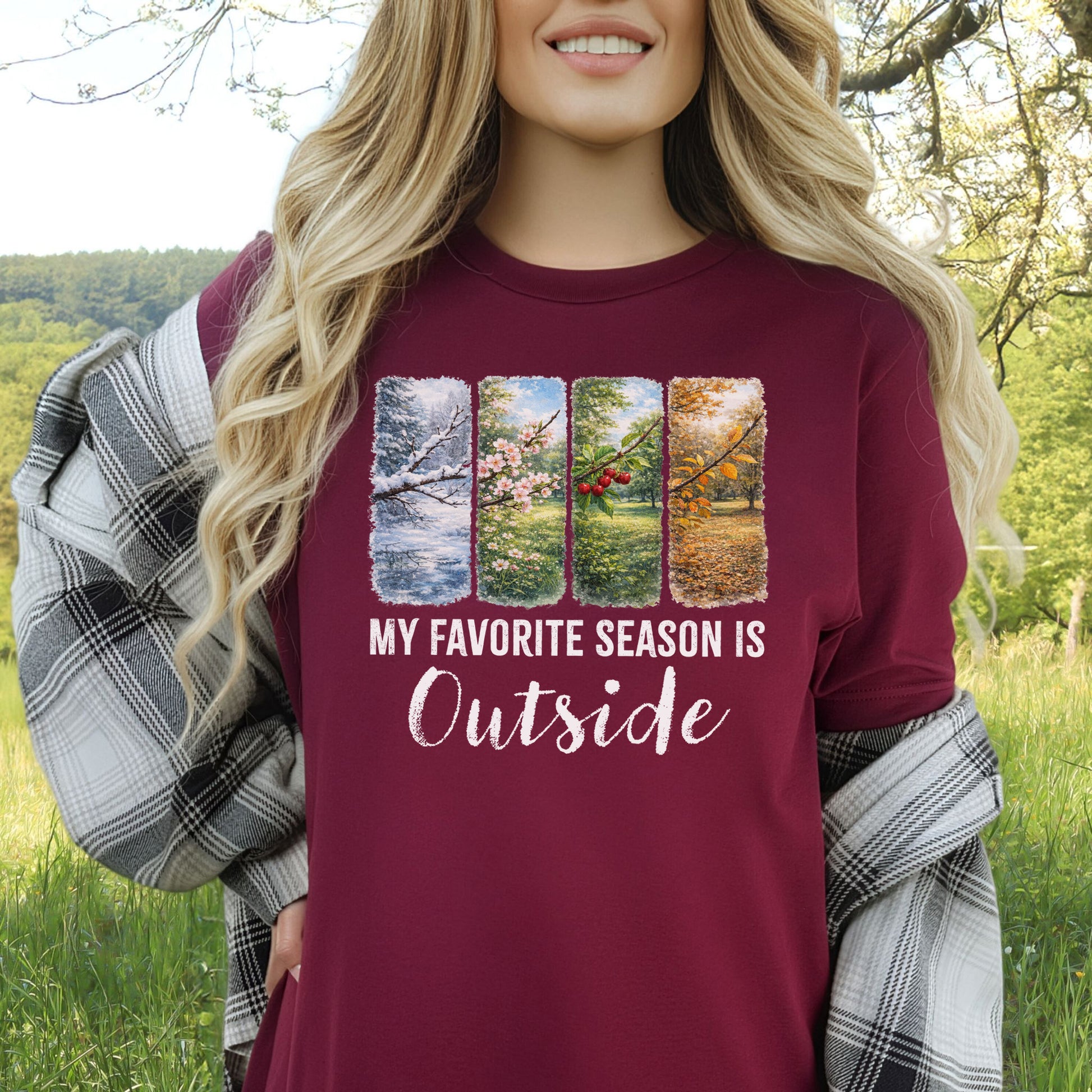 My Favorite Season Is Outside T-Shirt – Botanical Forest Panels