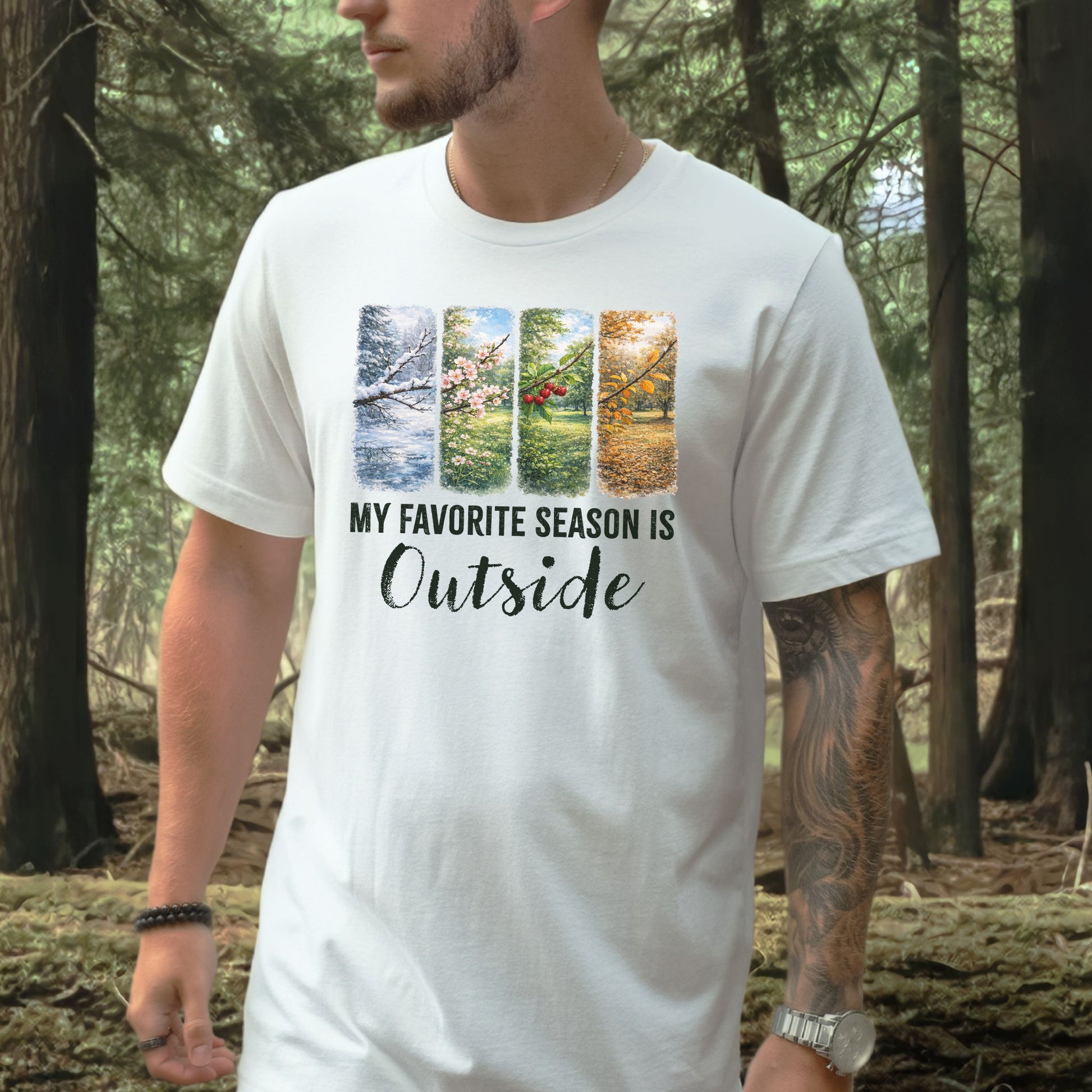 My Favorite Season Is Outside T-Shirt – Botanical Forest Panels