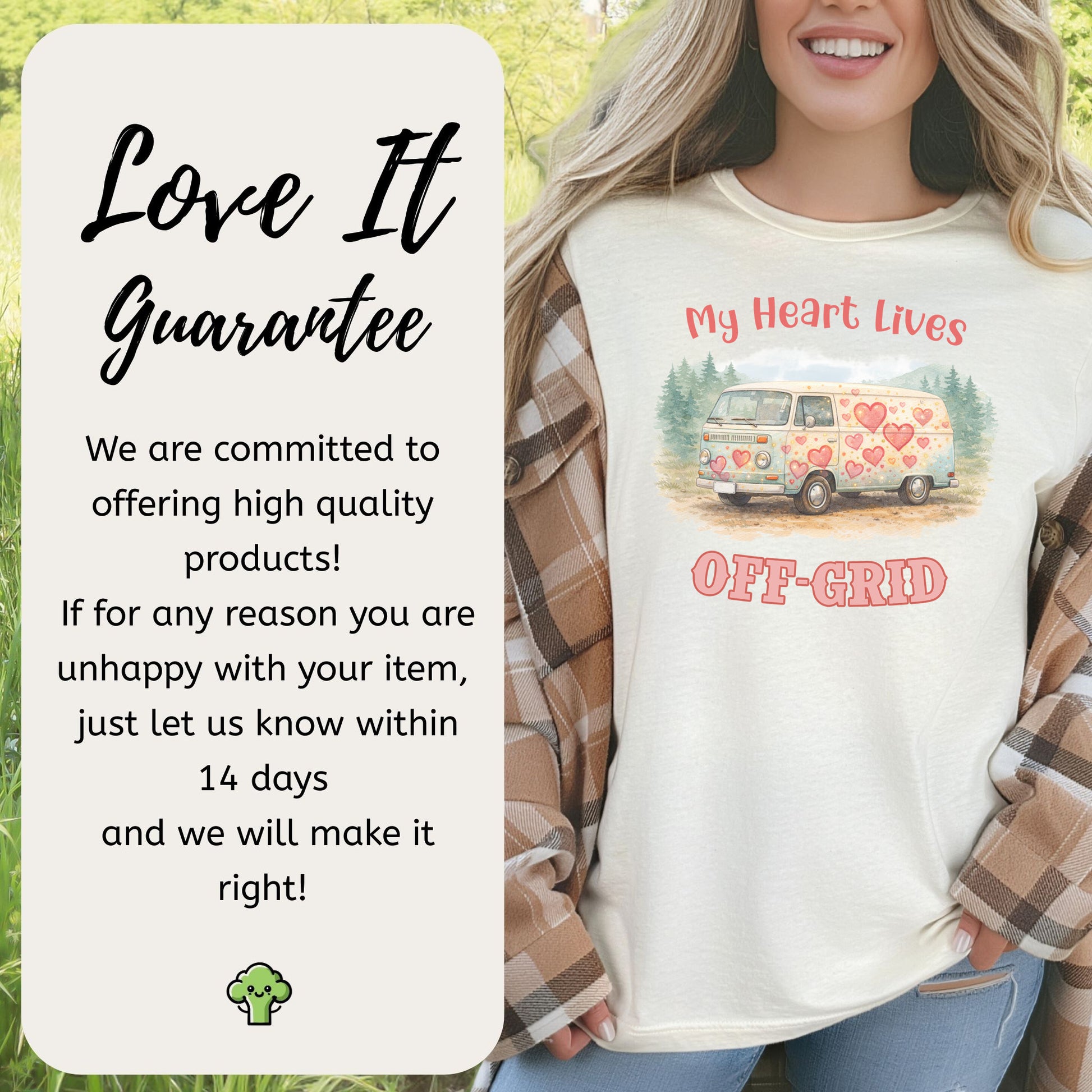 My Heart Lives Off-Grid Retro Vanlife Valentine Adventure T-Shirt
