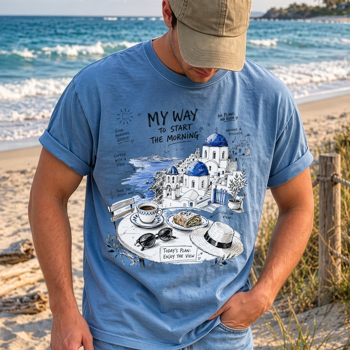 My Way to Start the Morning Comfort Colors Shirt – Santorini Tee