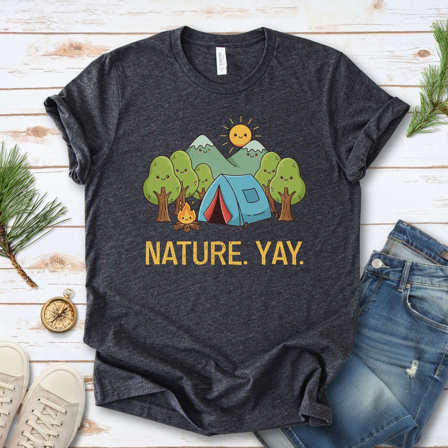 Nature Yay Cute Camping Adventure T-Shirt