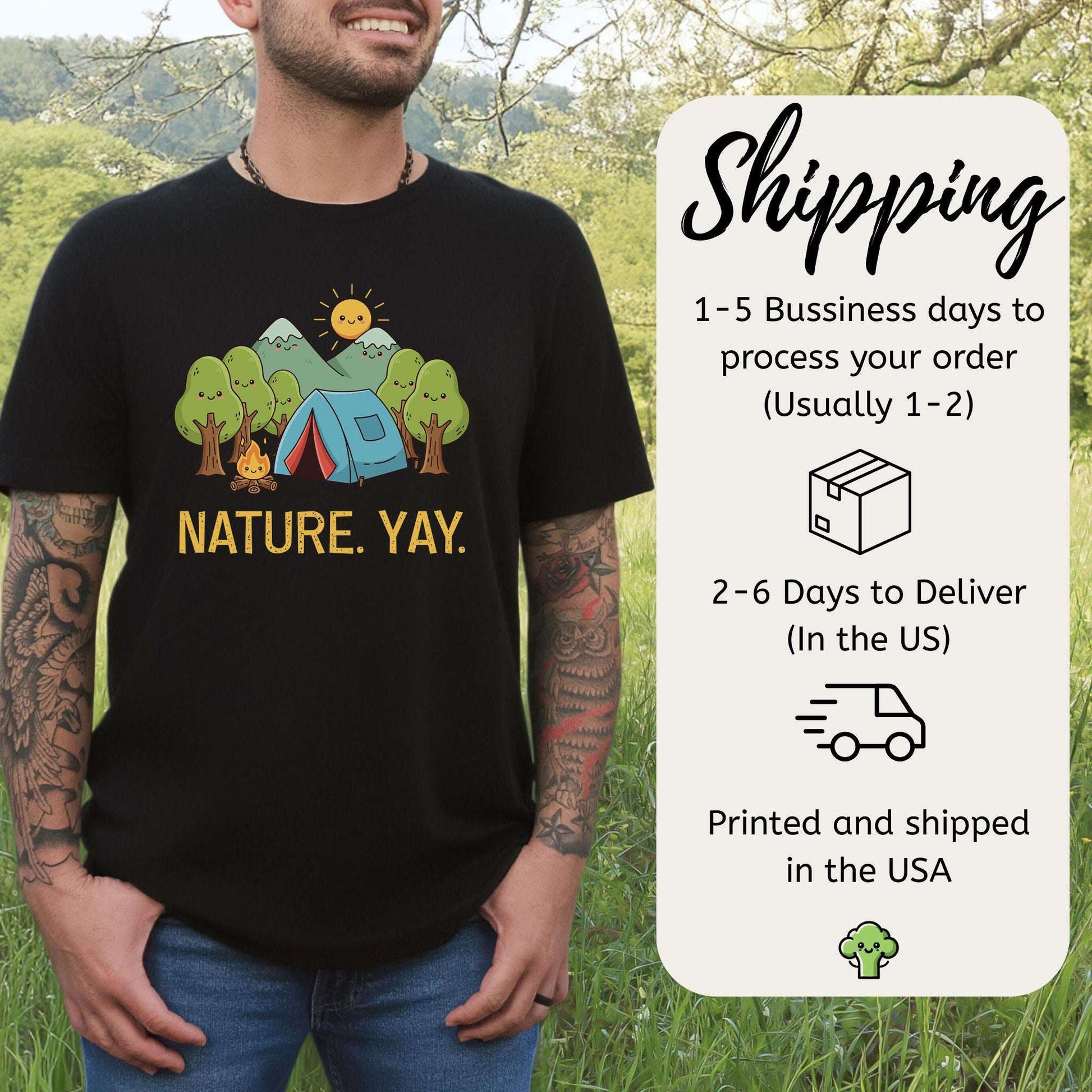 Nature Yay Cute Camping Adventure T-Shirt
